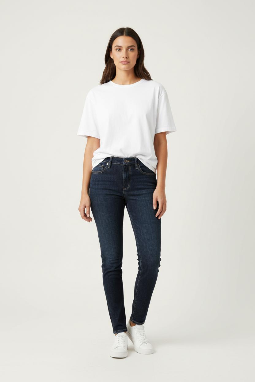 Cropped slim jeans with studs LEVI'S - Seconde main Blue