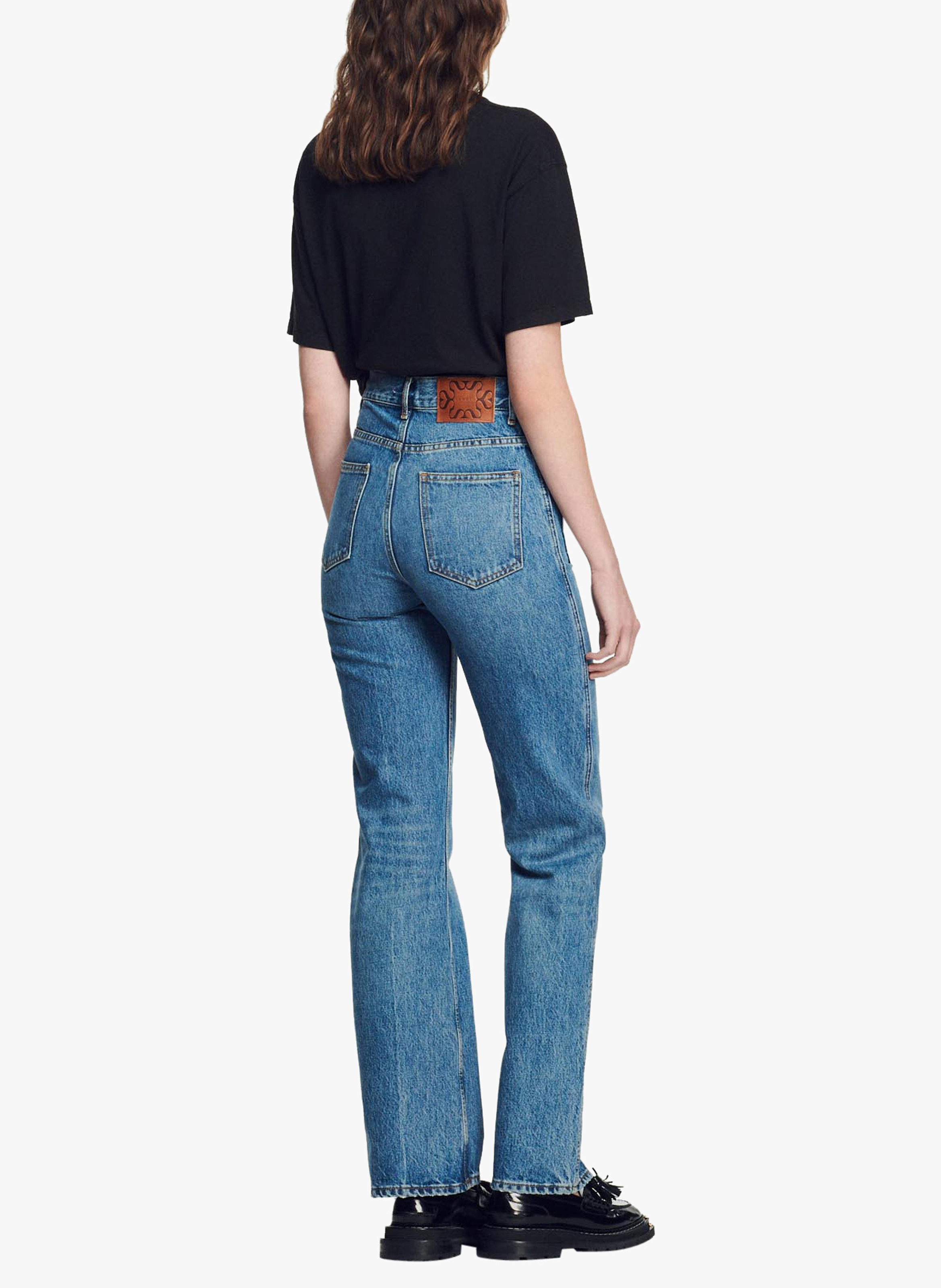 Jean bootcut en coton  SANDRO Bleu