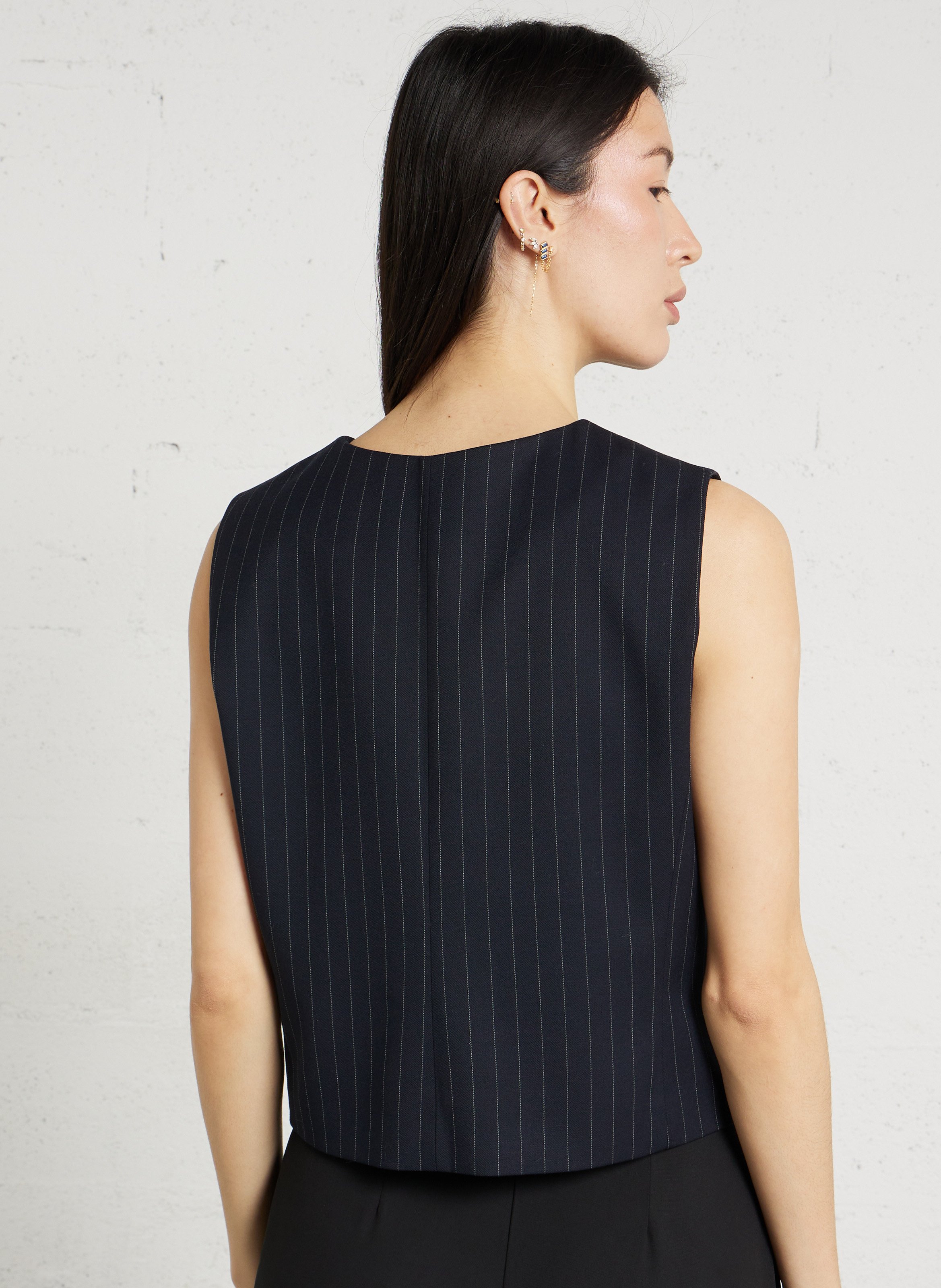 Veste col rond rayé MAISON 123 Bleu