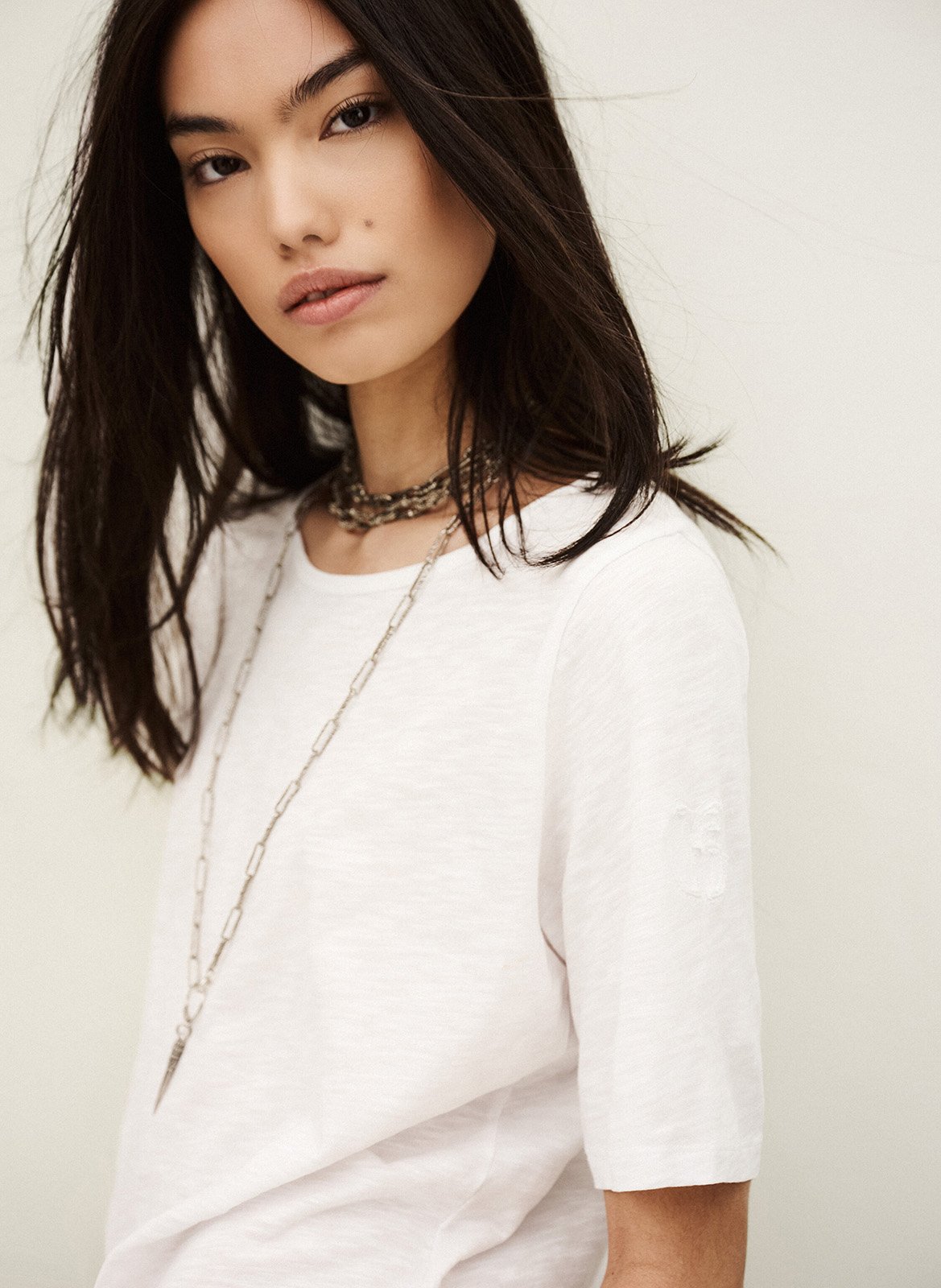 Loose-fit round-neck cotton T-shirt BA&SH White