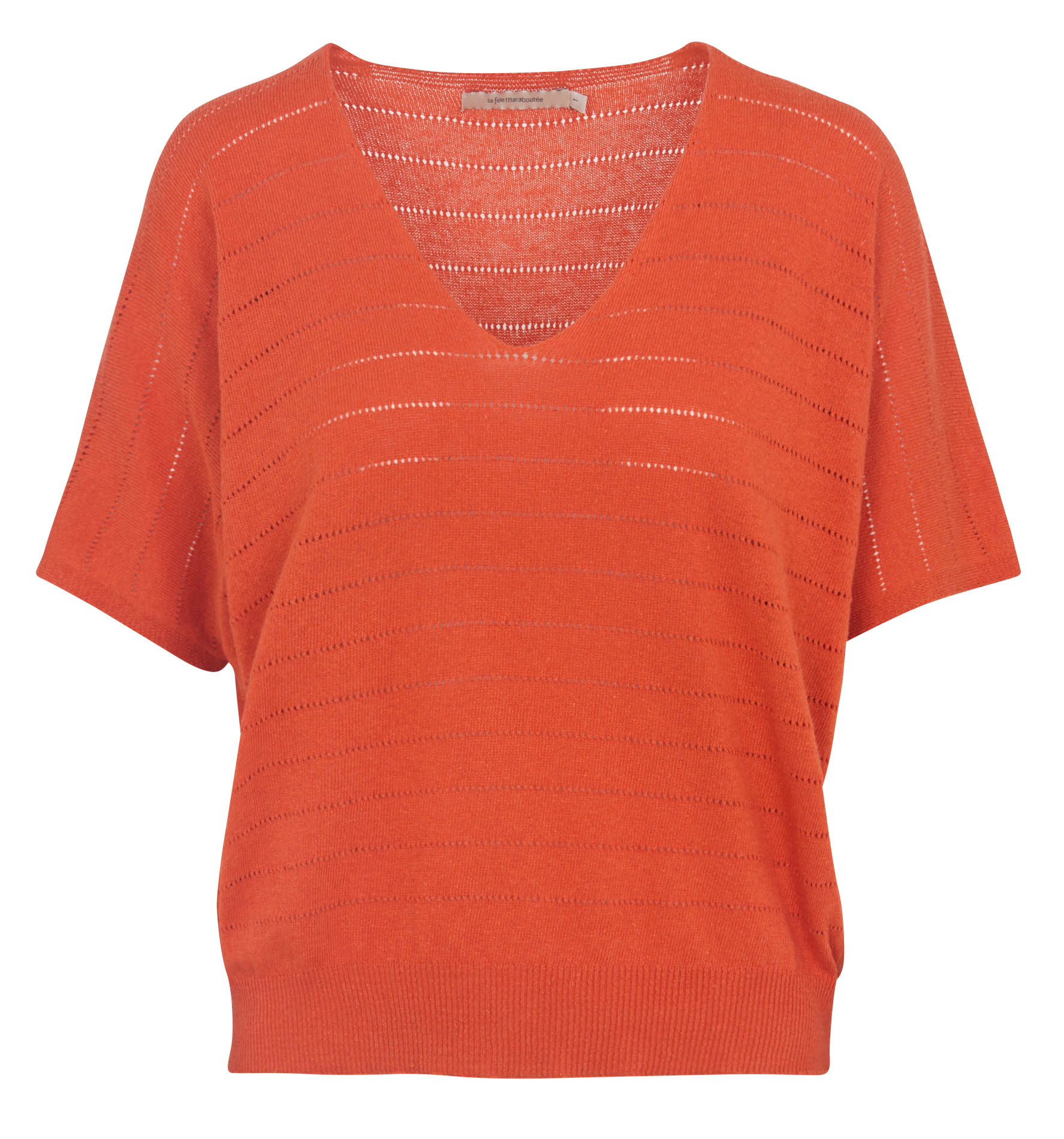 Pullover aus Baumwoll-Mix mit V-Ausschnitt LA FEE MARABOUTEE Braun