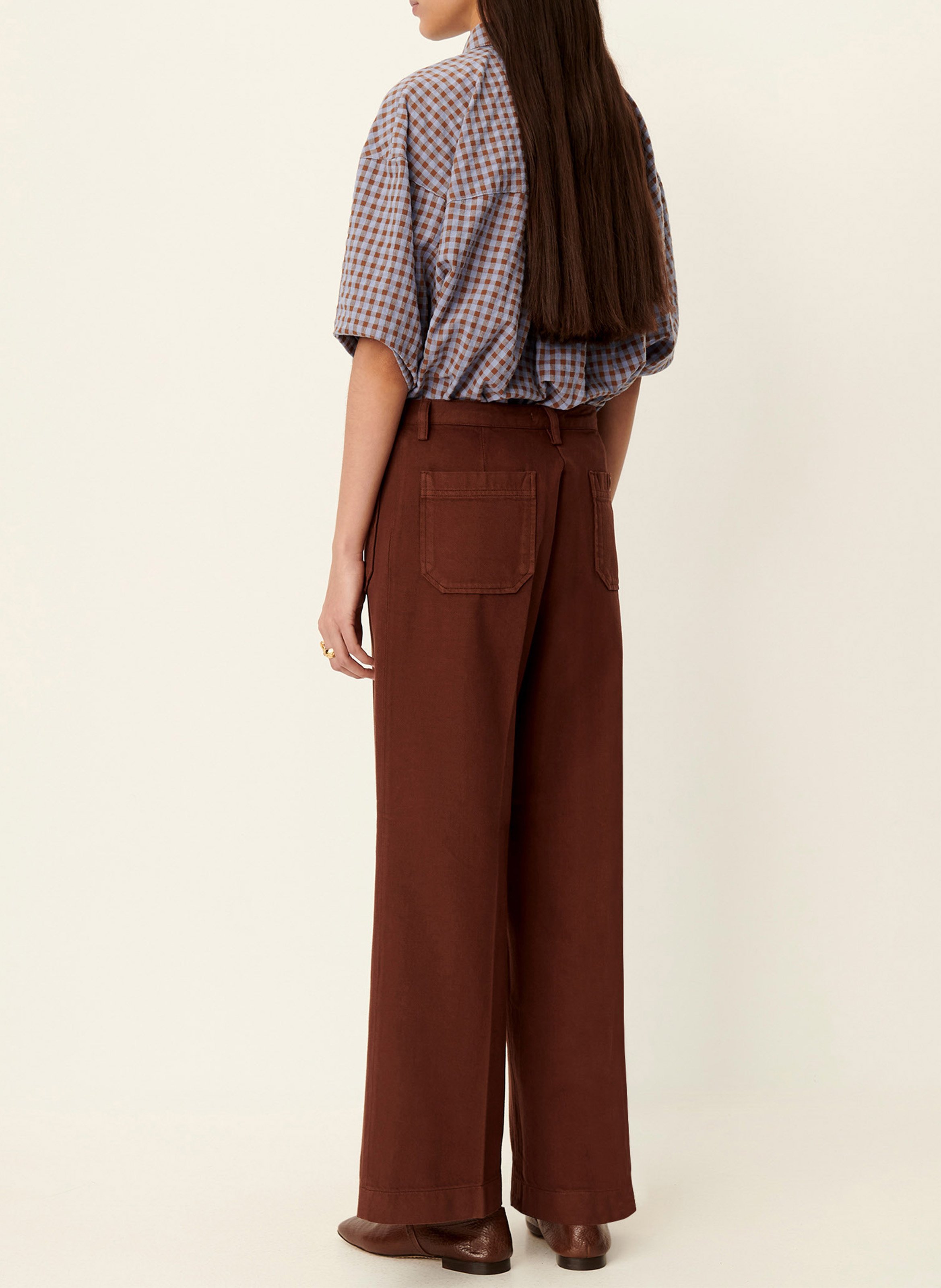 Gerade geschnittene Taillenjeans aus Baumwolle SESSUN Braun