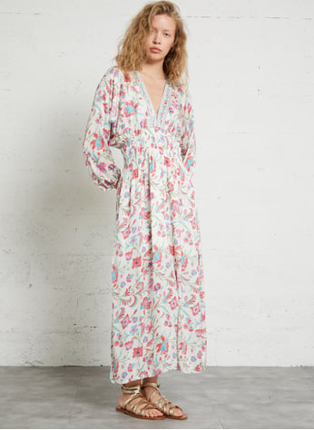 IBANA zomerjurk broderie paars IBANA zomerjurk broderie paars