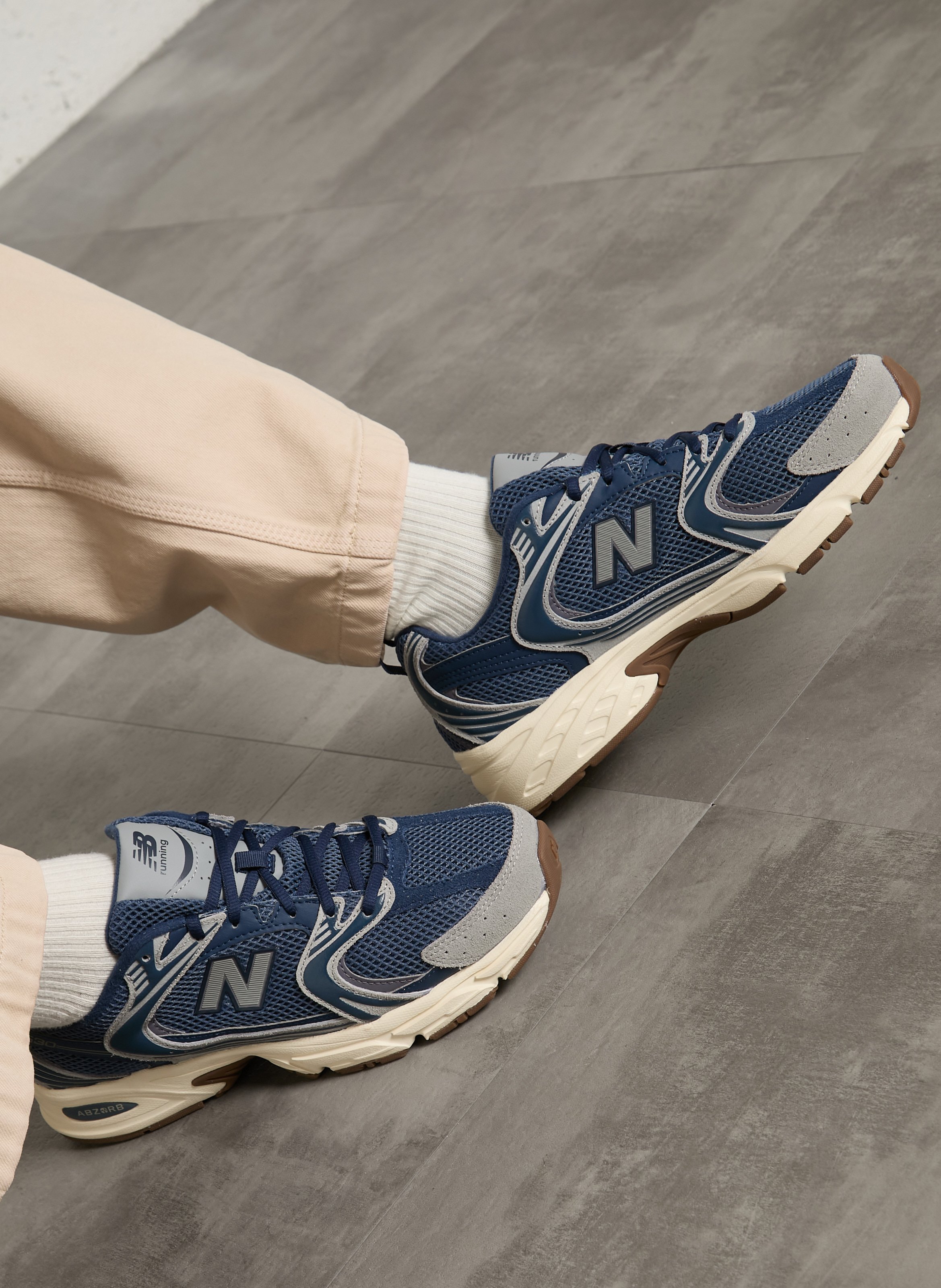 Niedrige Sneaker aus Leder-Mix NEW BALANCE Blau