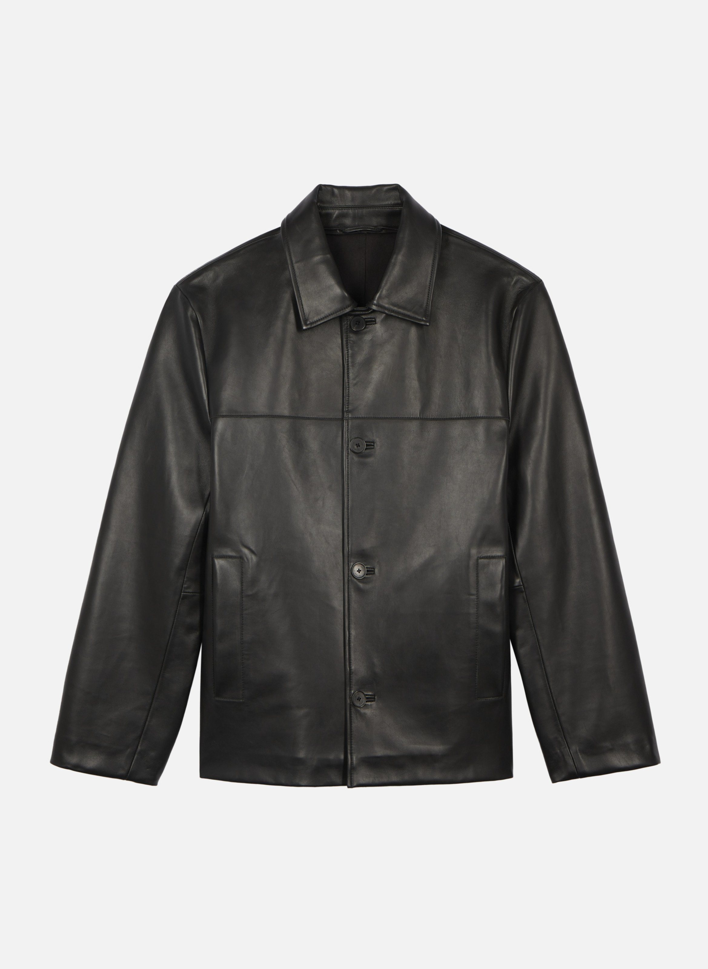 Leather jacket with buttons THE KOOPLES Black