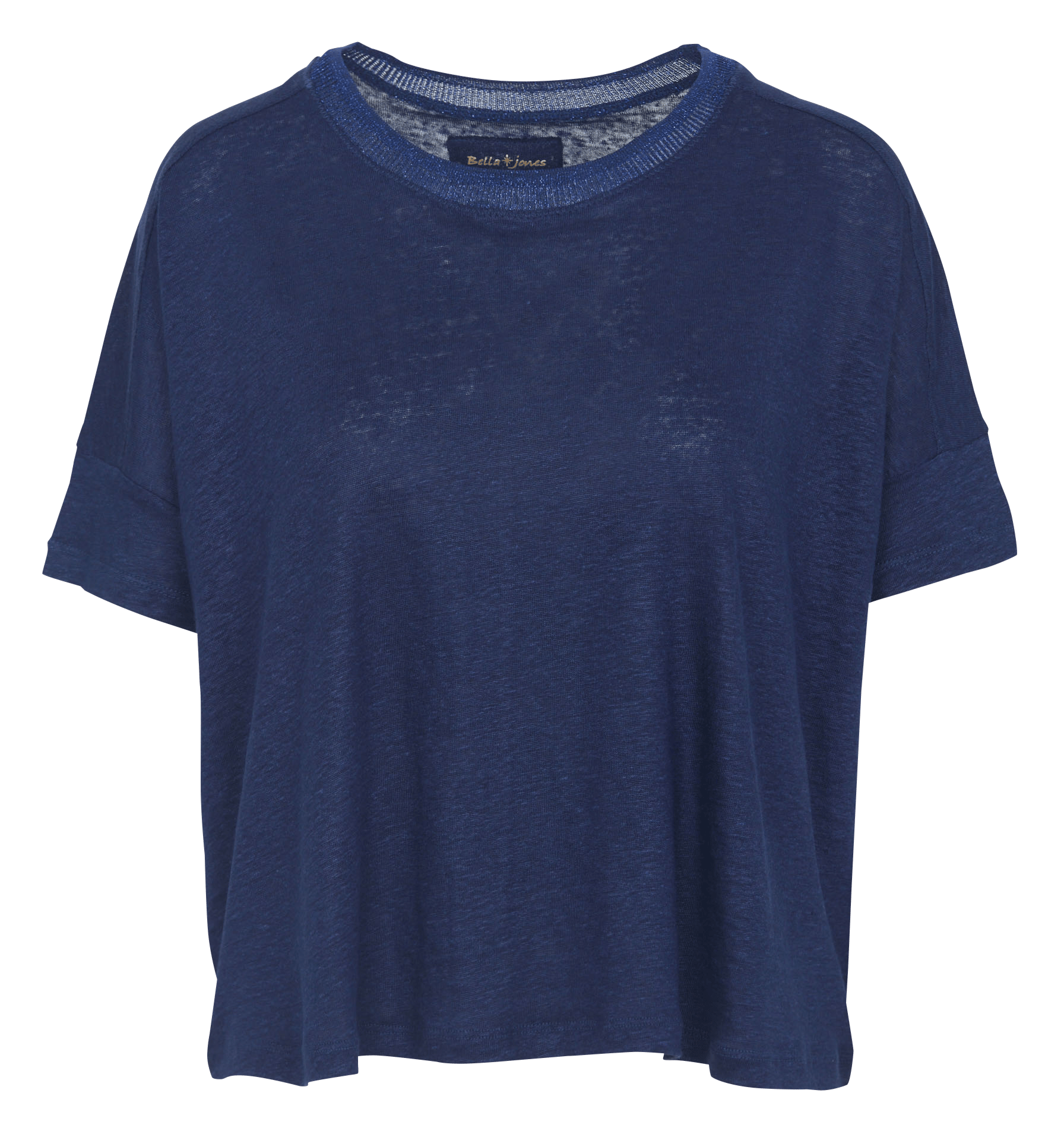 Katoenen T-shirt met ronde hals  BELLA JONES Blauw