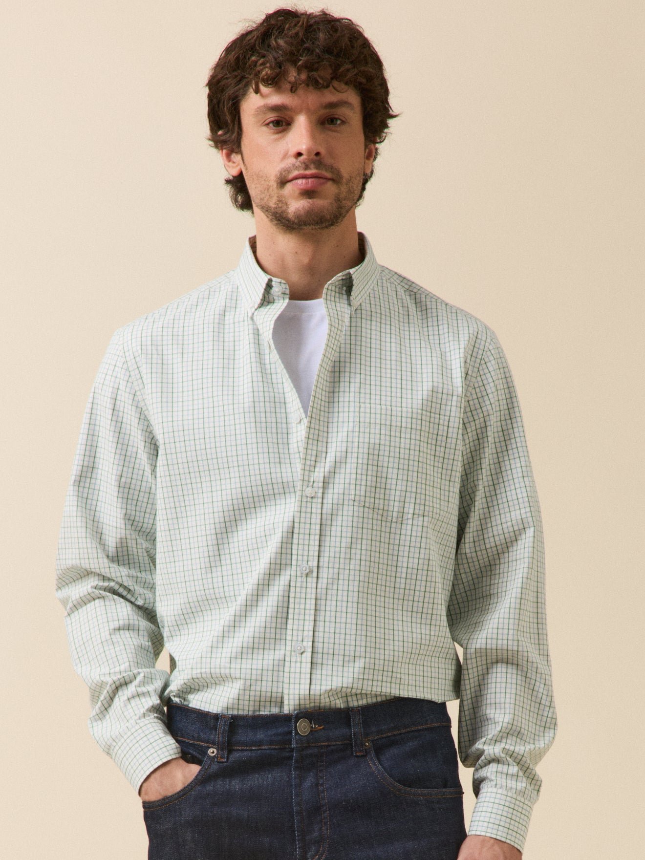 Contemporary cut tattersall check shirt CYRILLUS Blue