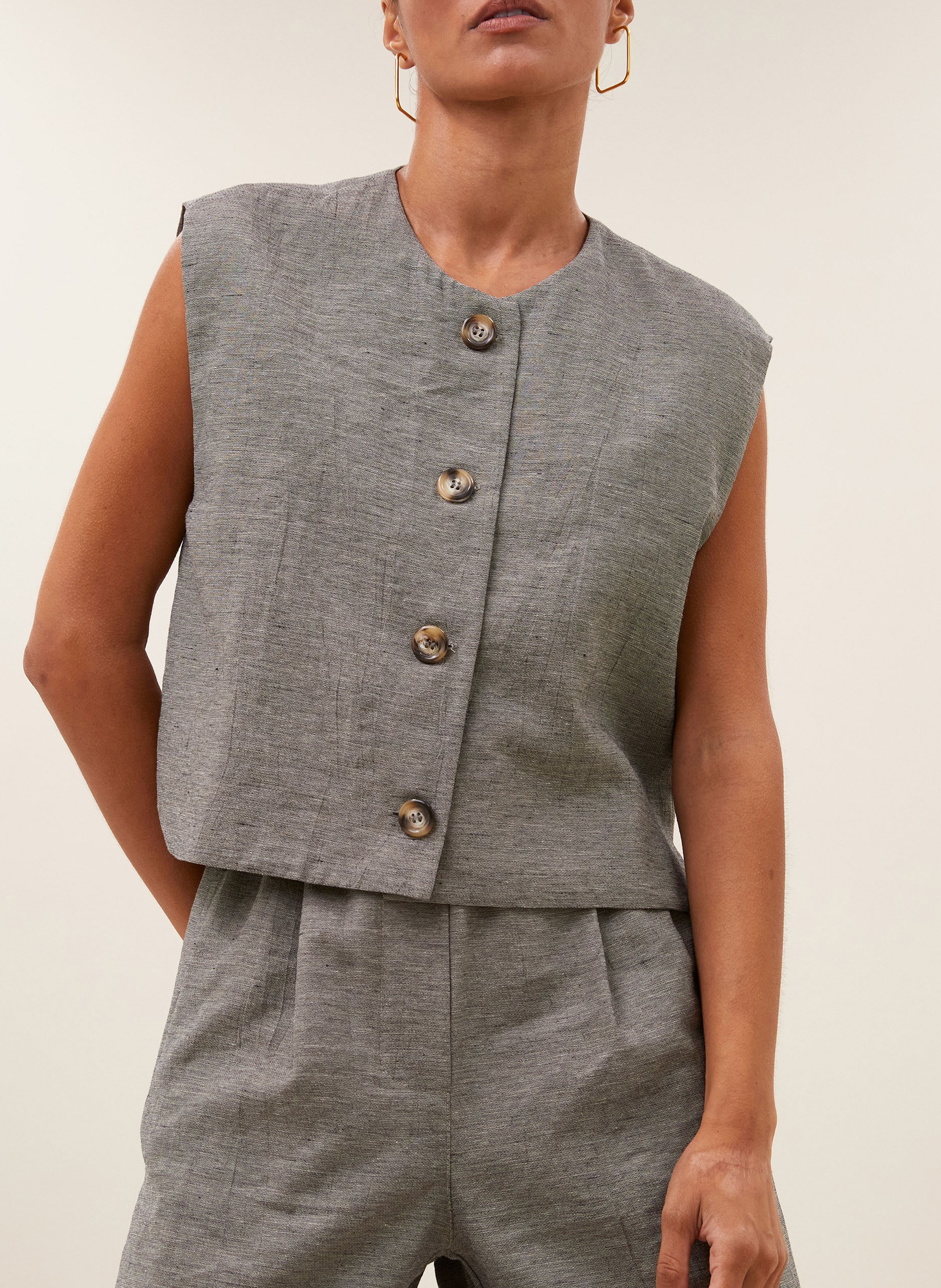 Round-neck cardigan BY BAR Grey