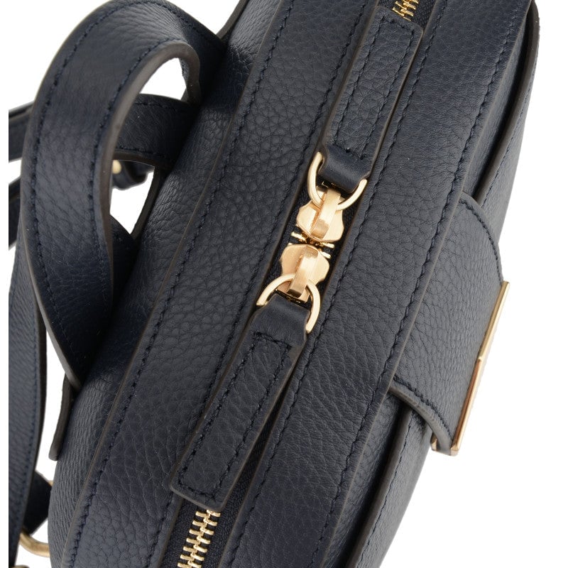 Calfskin leather backpack Blue