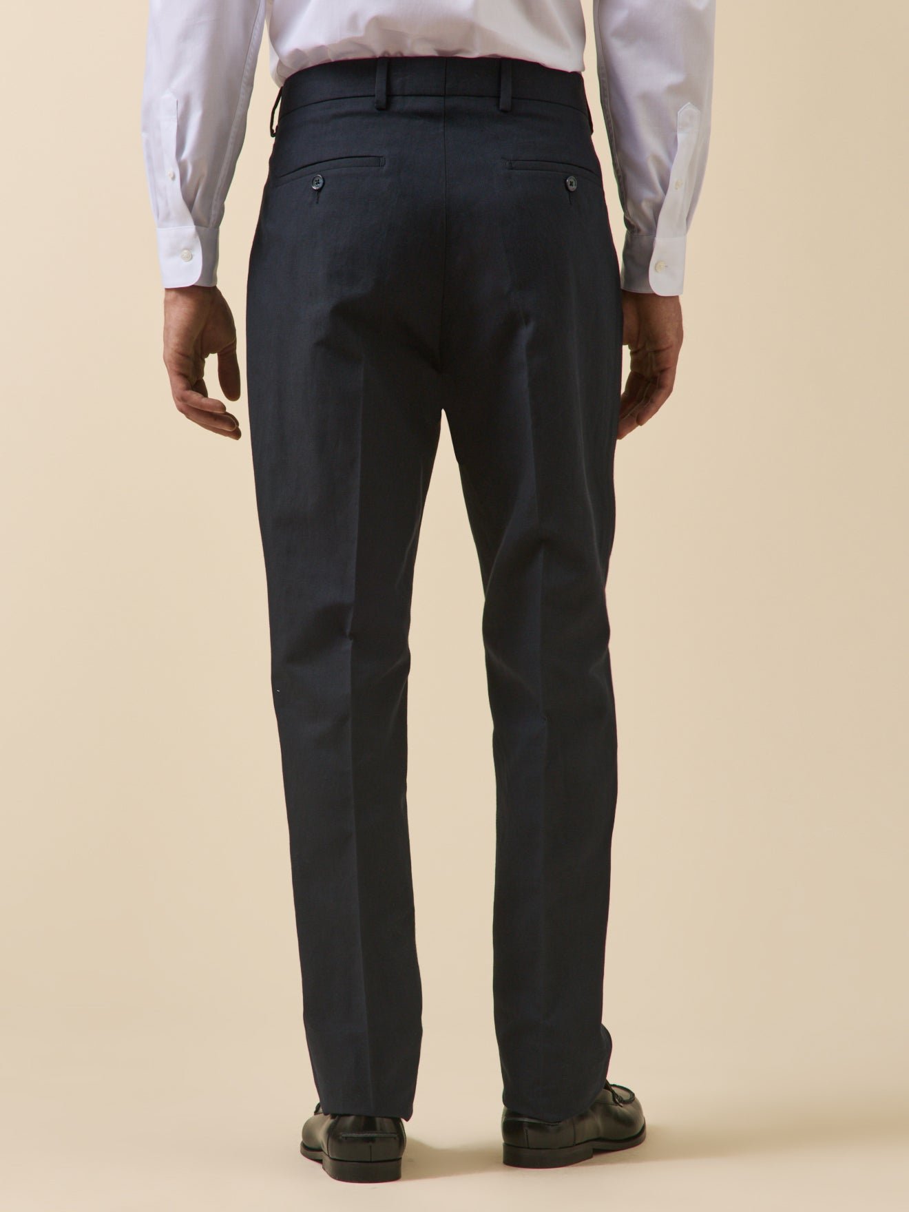 Cotton and linen suit trousers CYRILLUS Blue