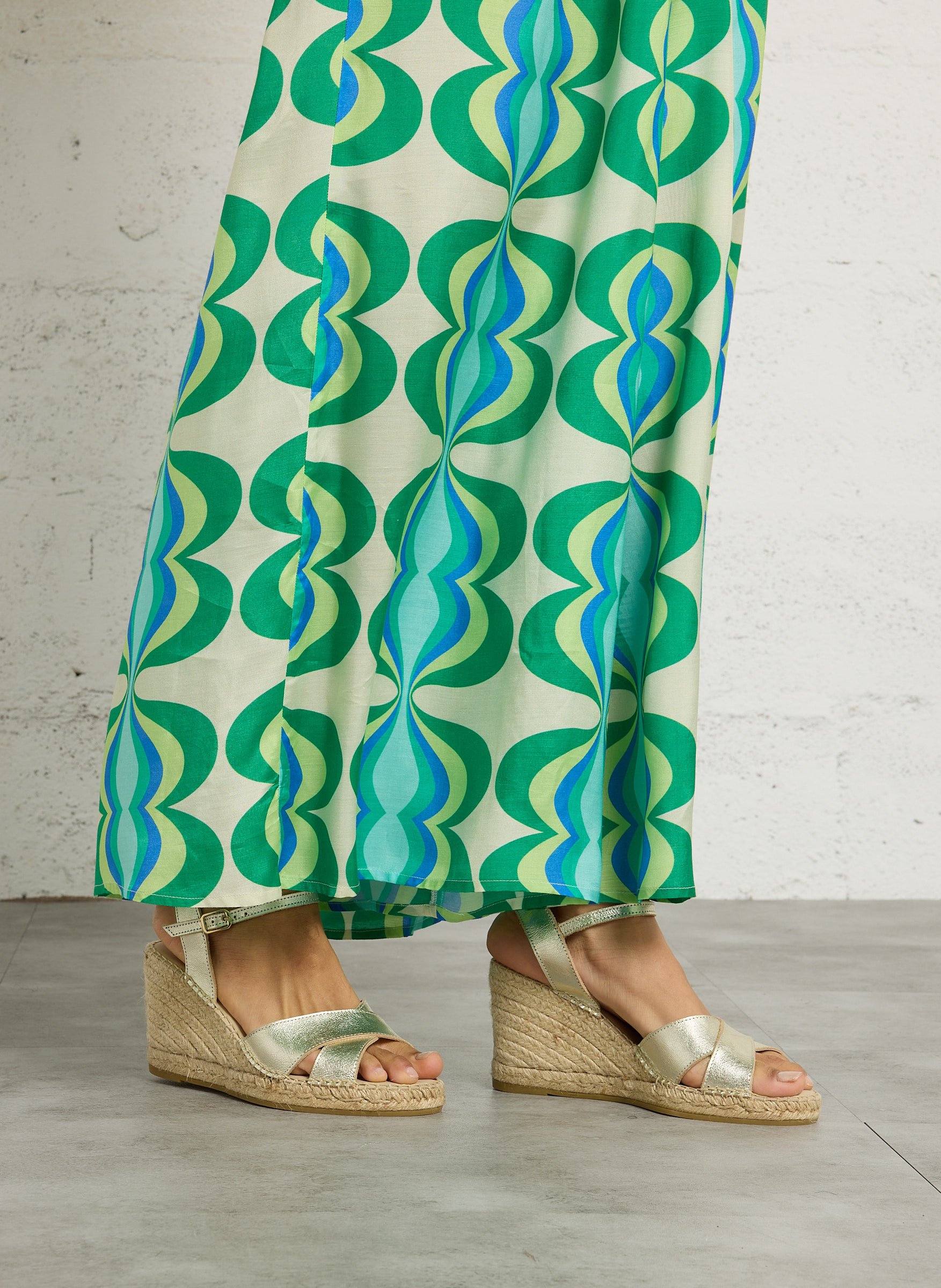 Sandales compensées en cuir MELLOW YELLOW Doré