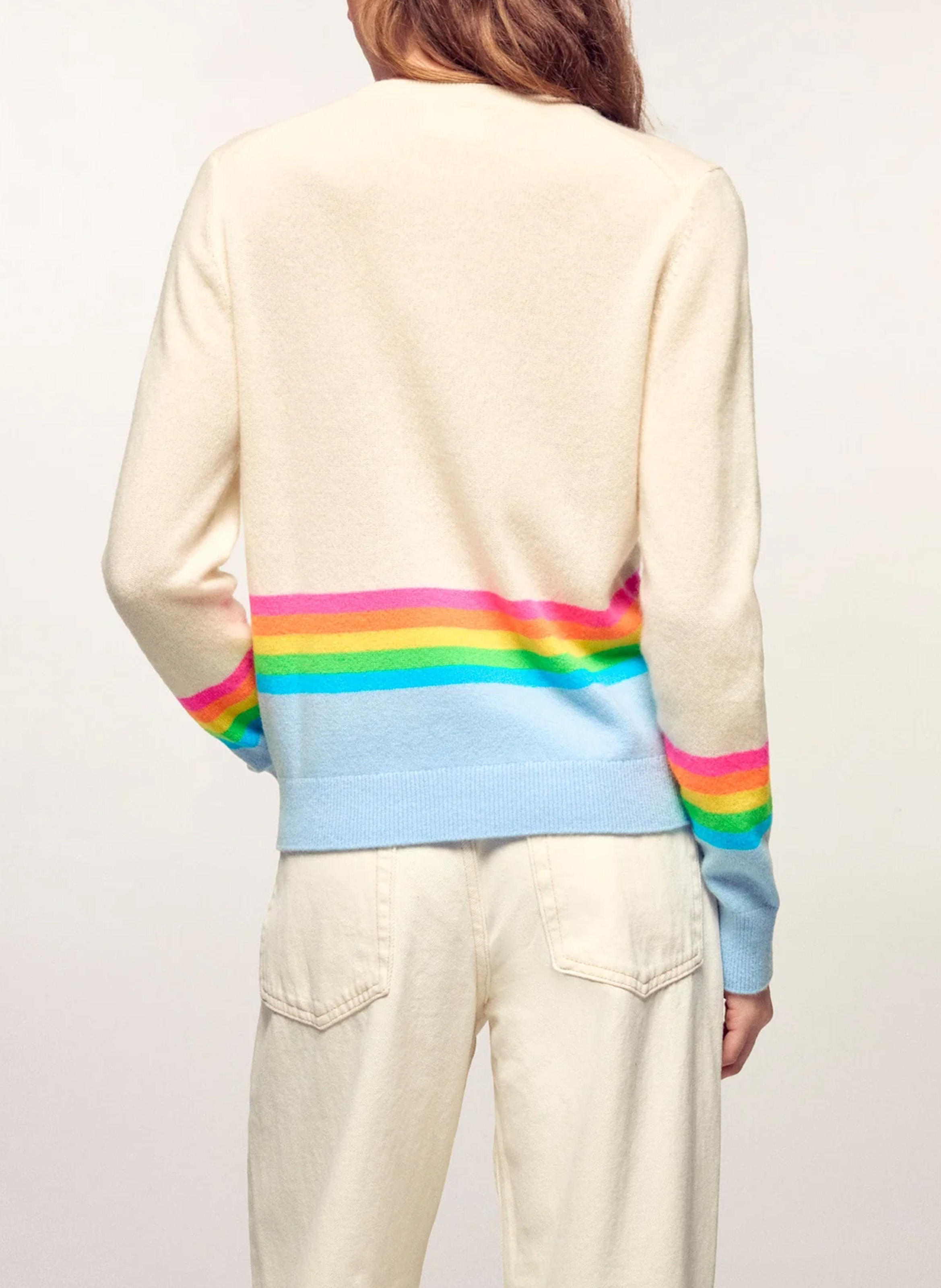 Pull droit col rond en cachemire FROM FUTURE Bleu