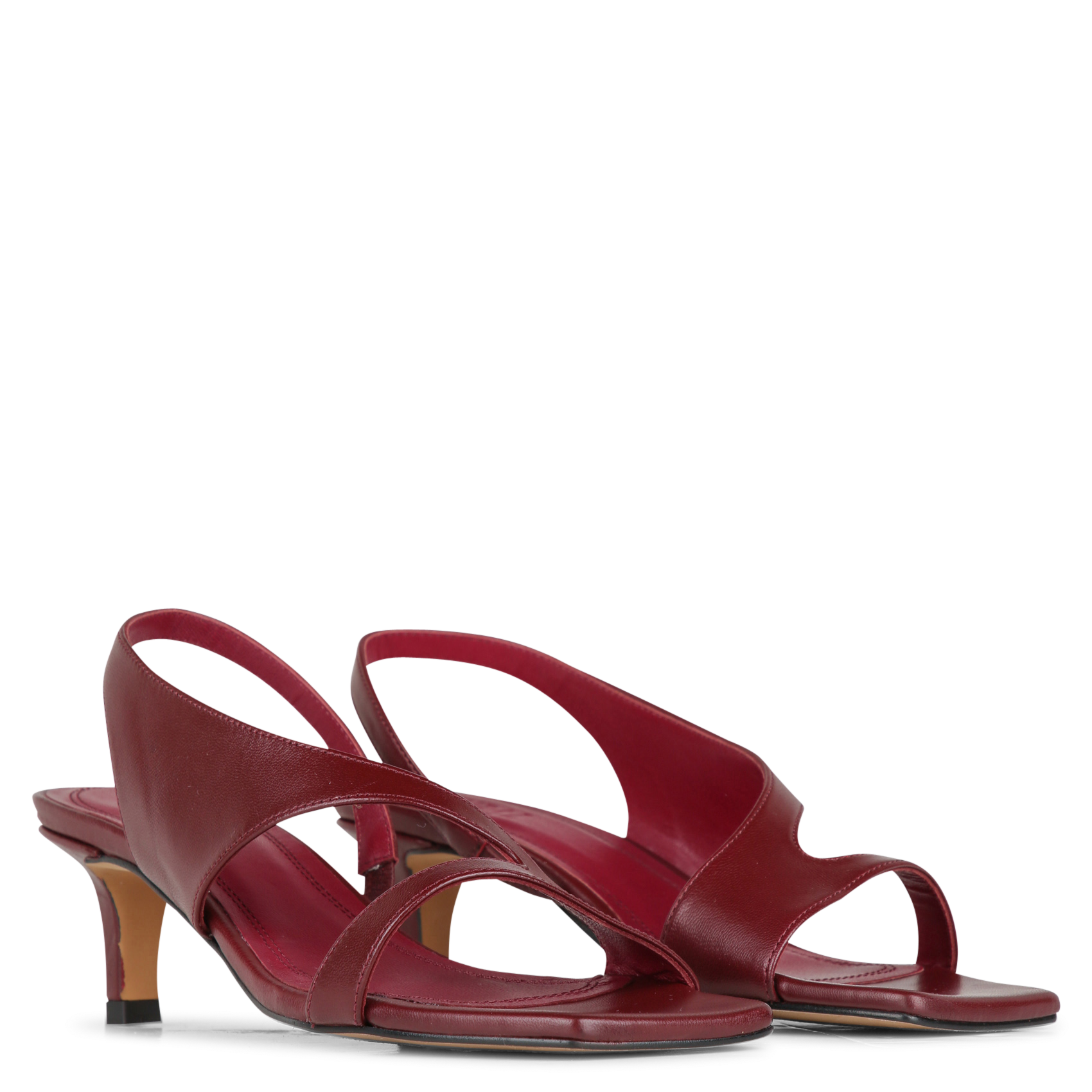 Sandales à talon en cuir TORAL Rouge