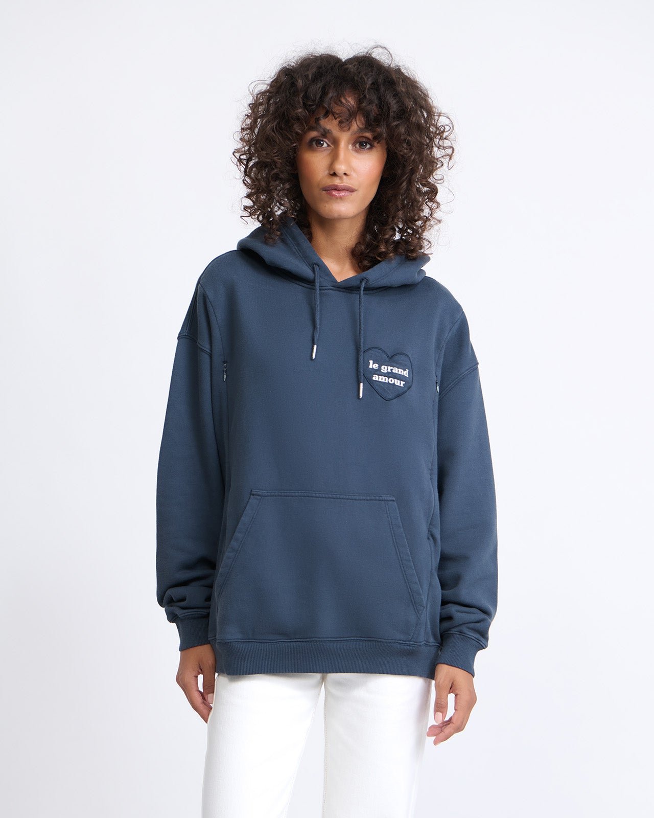 Organic cotton breastfeeding hoodie - The Great Love EMOI EMOI Blue