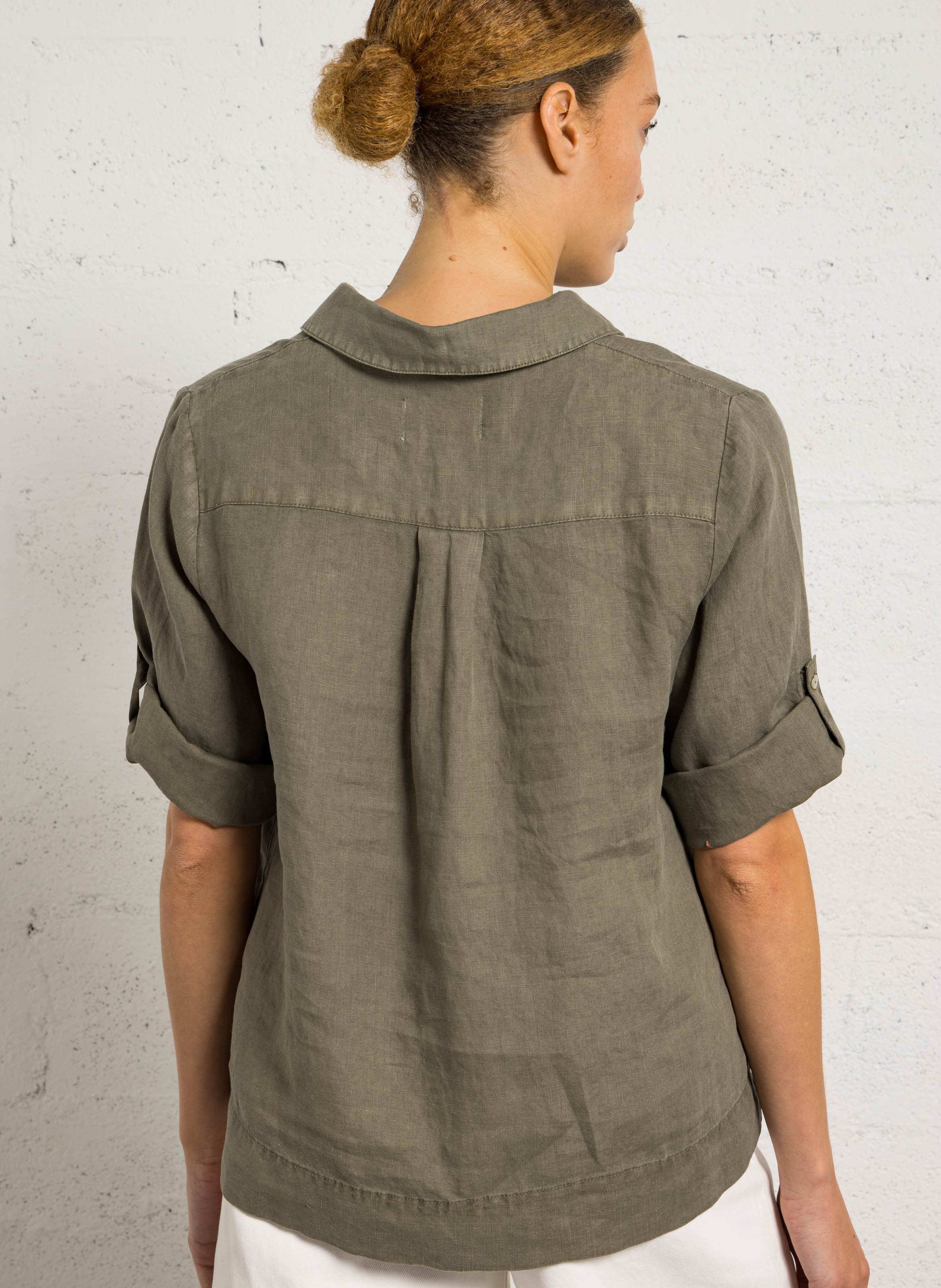 Weites Top aus Leinen SUD EXPRESS Khaki