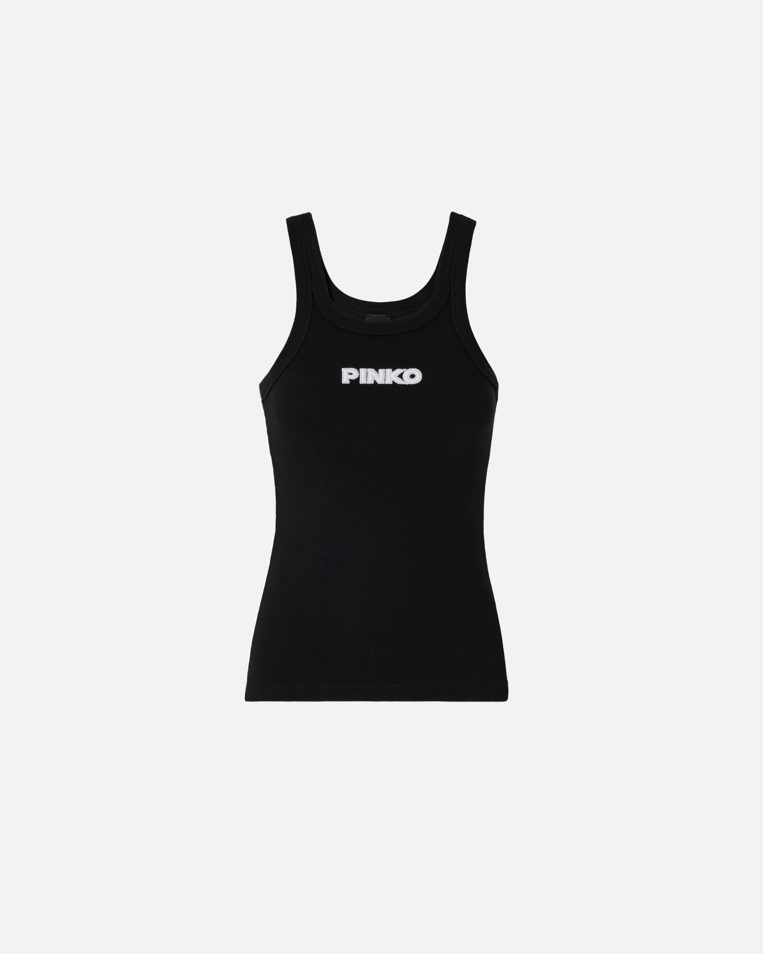 Débardeur en maille côtelée à logo pinko 3d PINKO