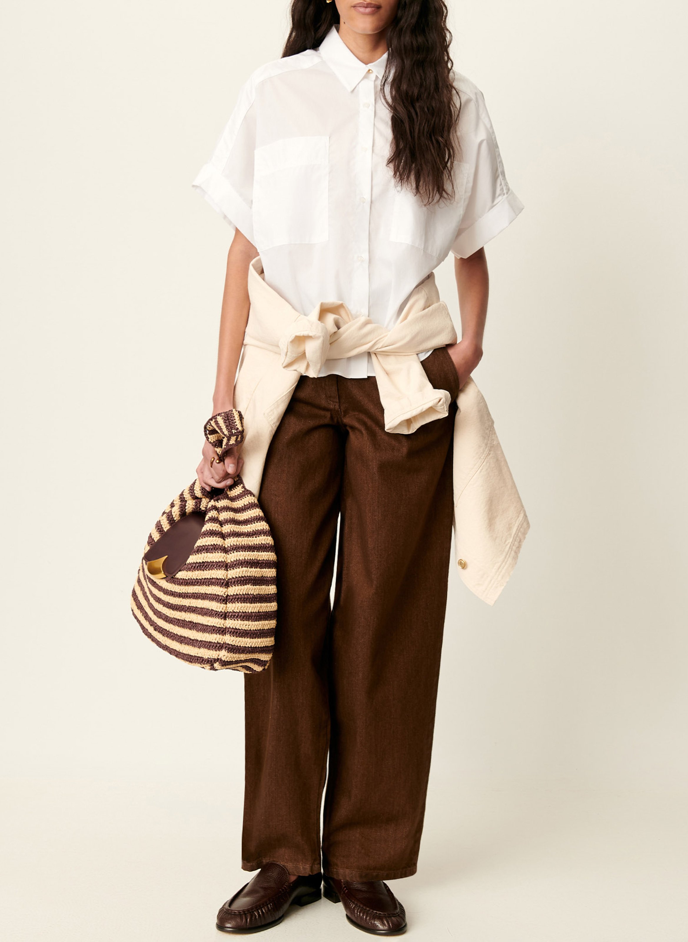 Chemise droite en coton SESSUN Blanc