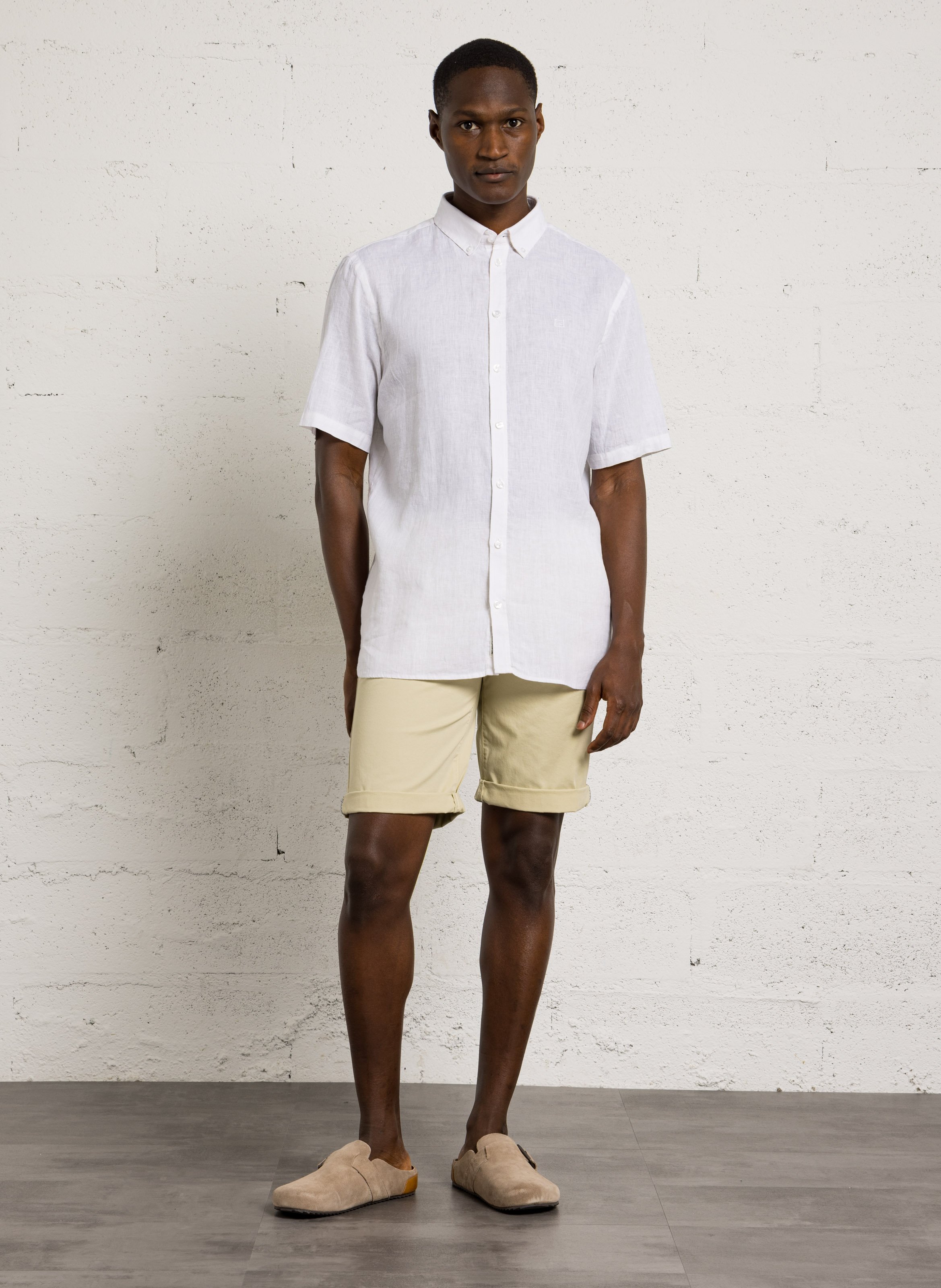 Short droit en coton mélangé ARMOR LUX Beige