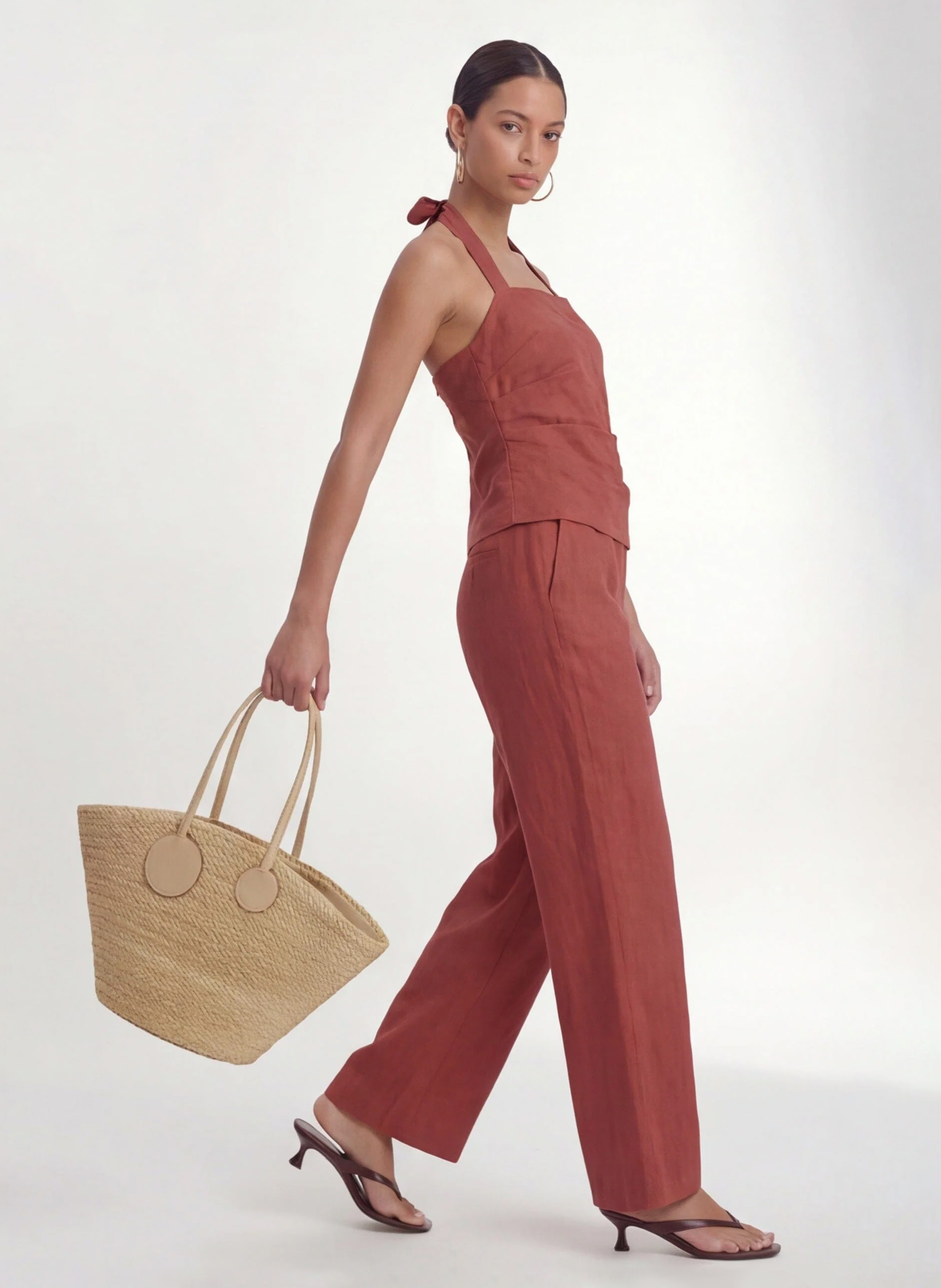 Leinen-Bustier-Top KOOKAI Braun