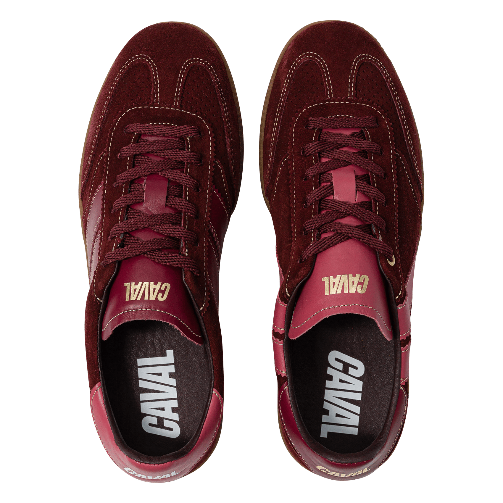 Baskets basses en cuir velours CAVAL Rouge