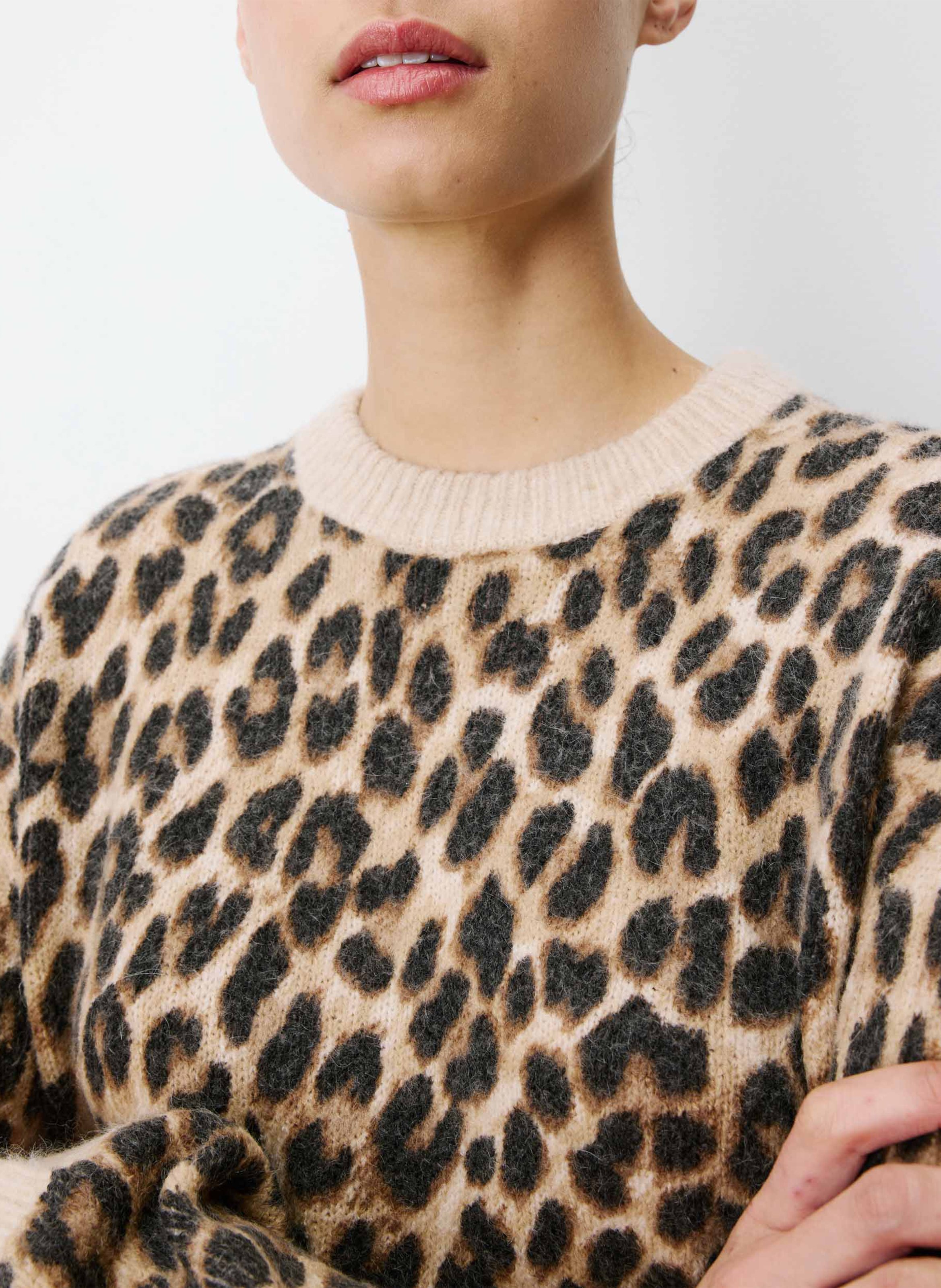 Pull boxy col rond  GRACE ET MILA Brown