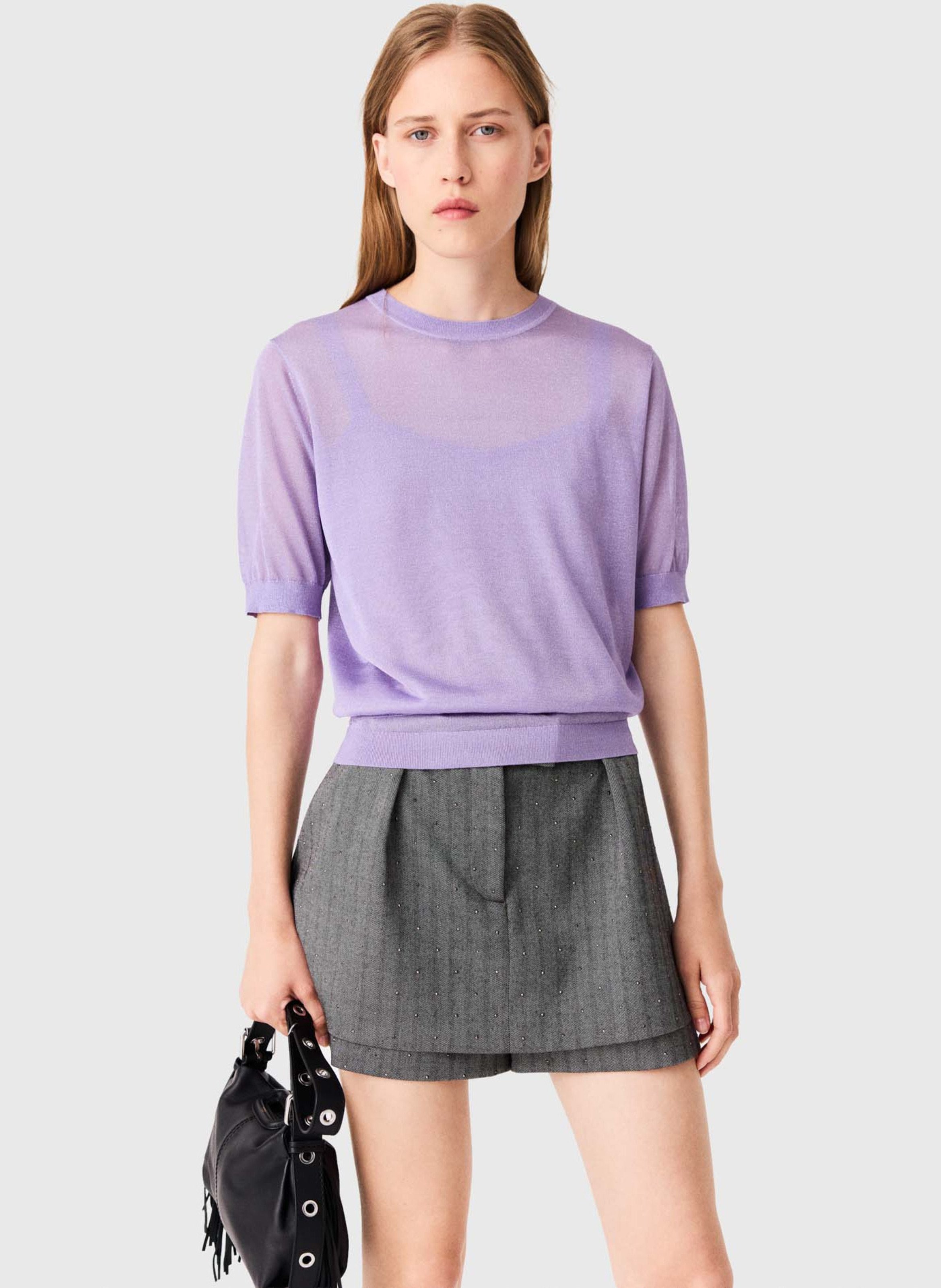 Metallic T-shirt MAJE Violet