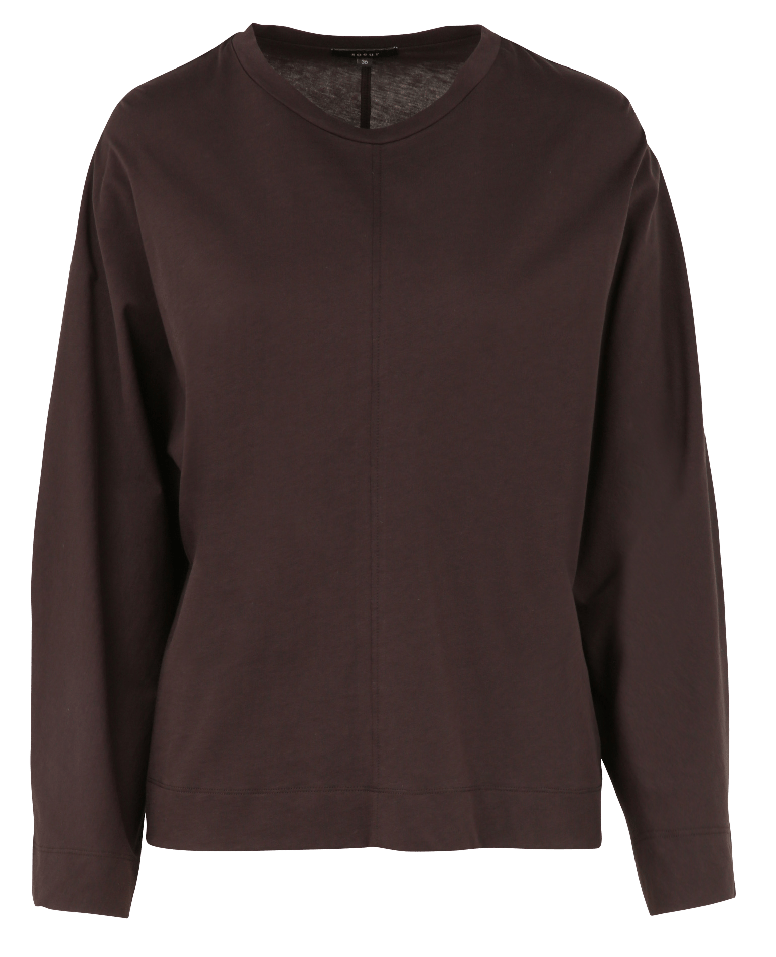 Tee-shirt droit oversize uni SOEUR Marron