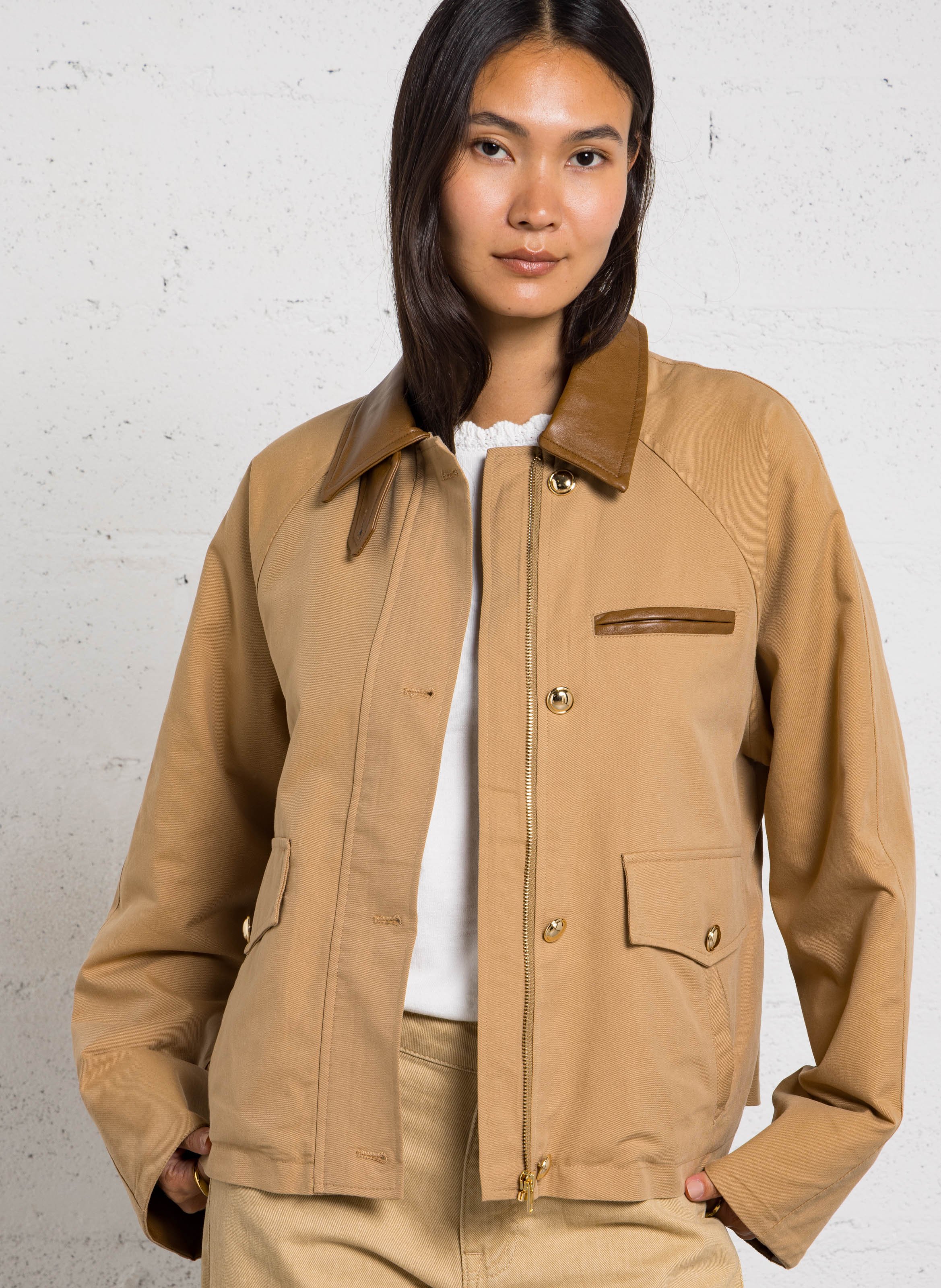 Veste ample en coton mélangé LA PETITE ETOILE Marron