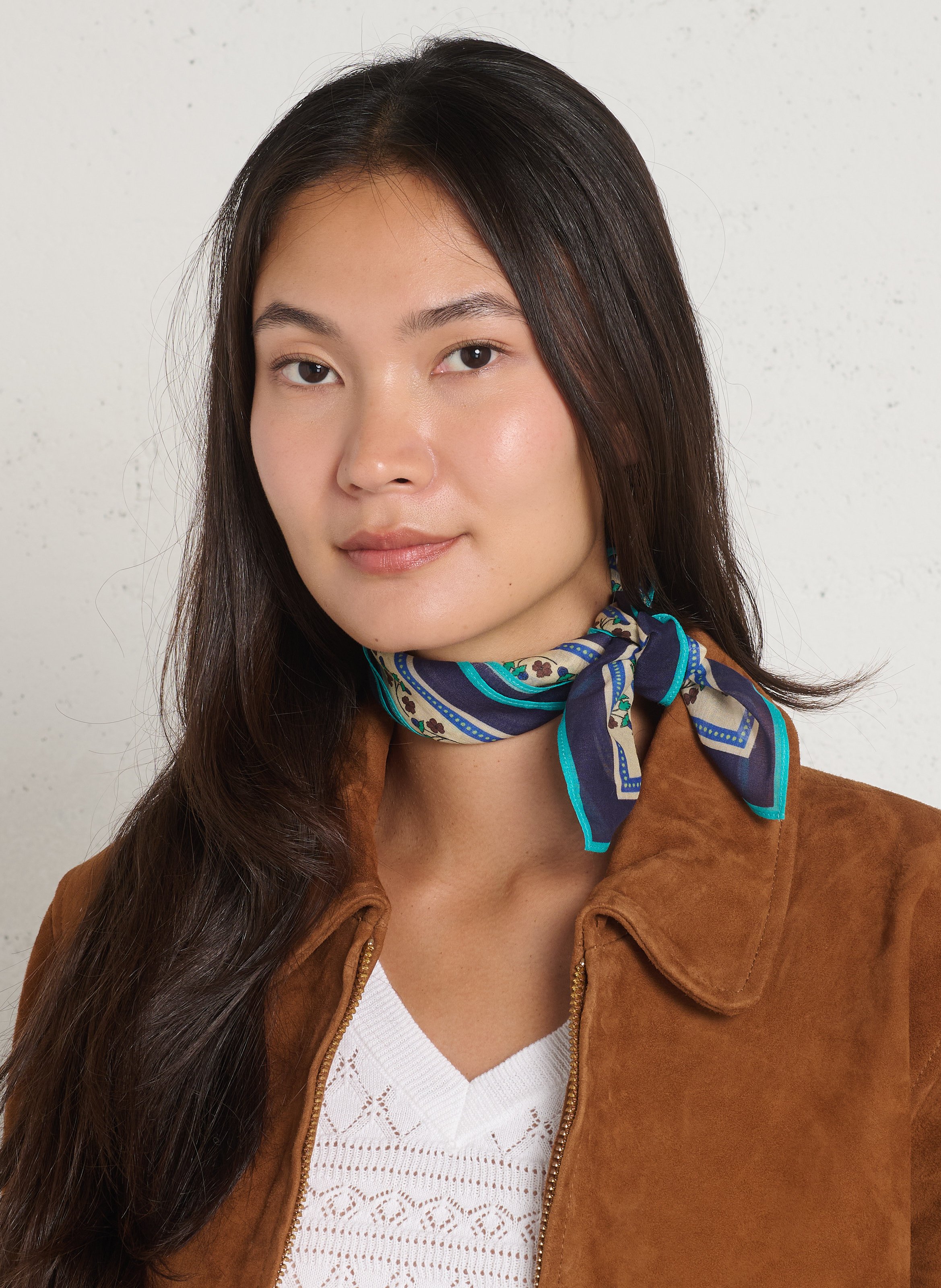 Foulard en coton imprimé BECKSONDERGAARD Vert