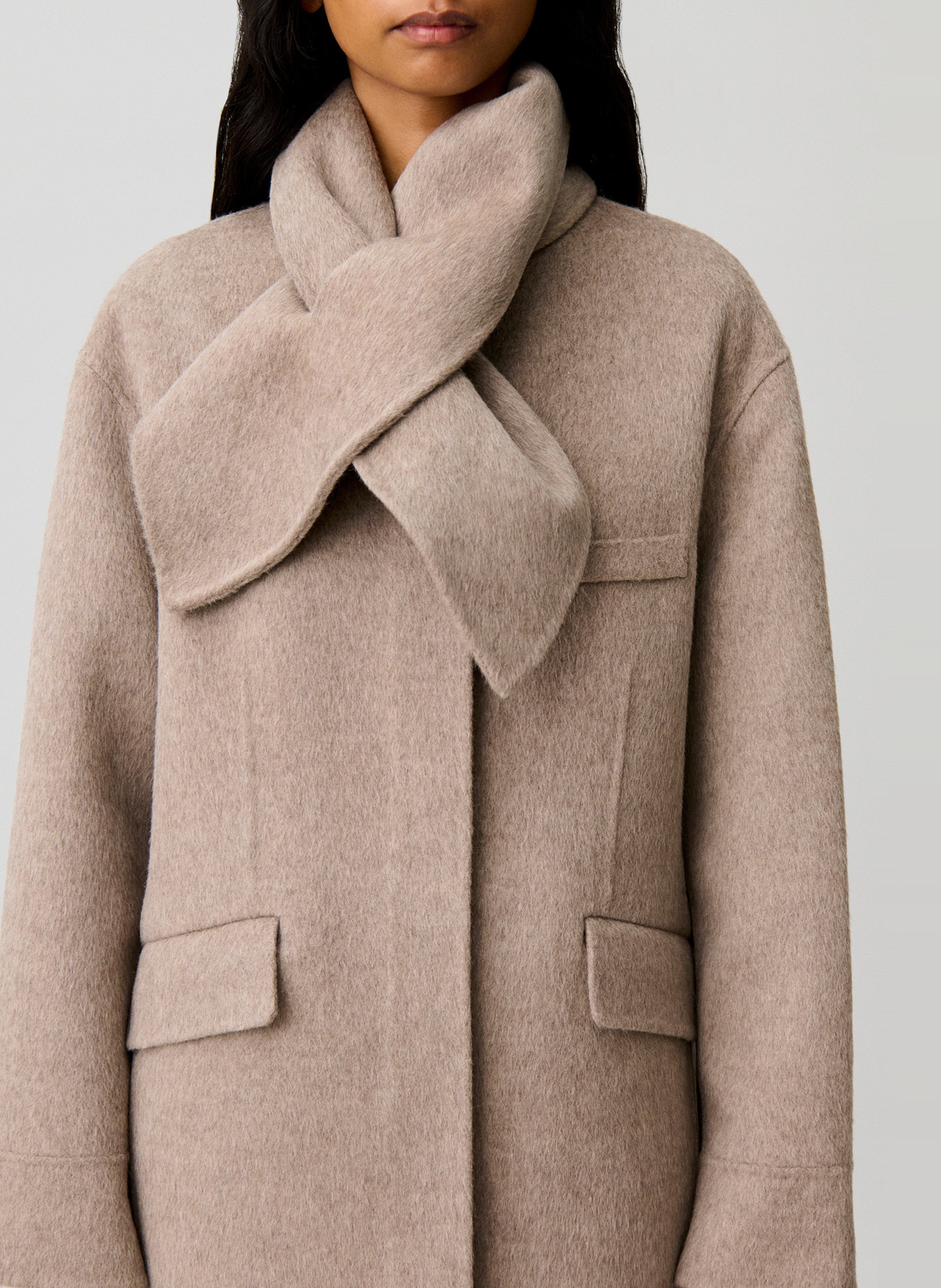 Gerader Mantel aus Wollmix CLAUDIE PIERLOT Beige