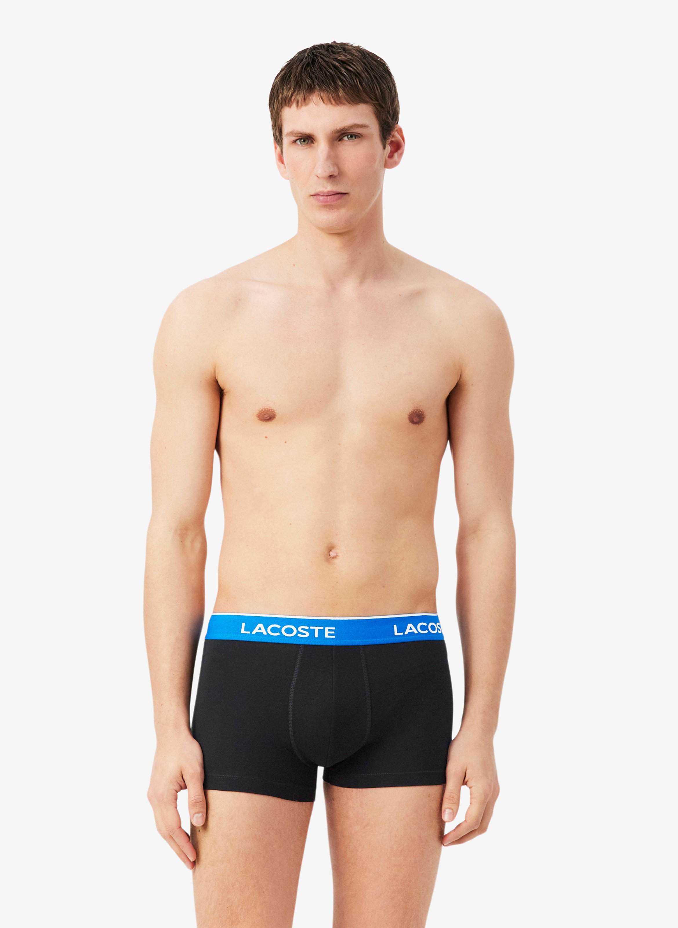 Pack of 3 cotton-blend trunks LACOSTE Black