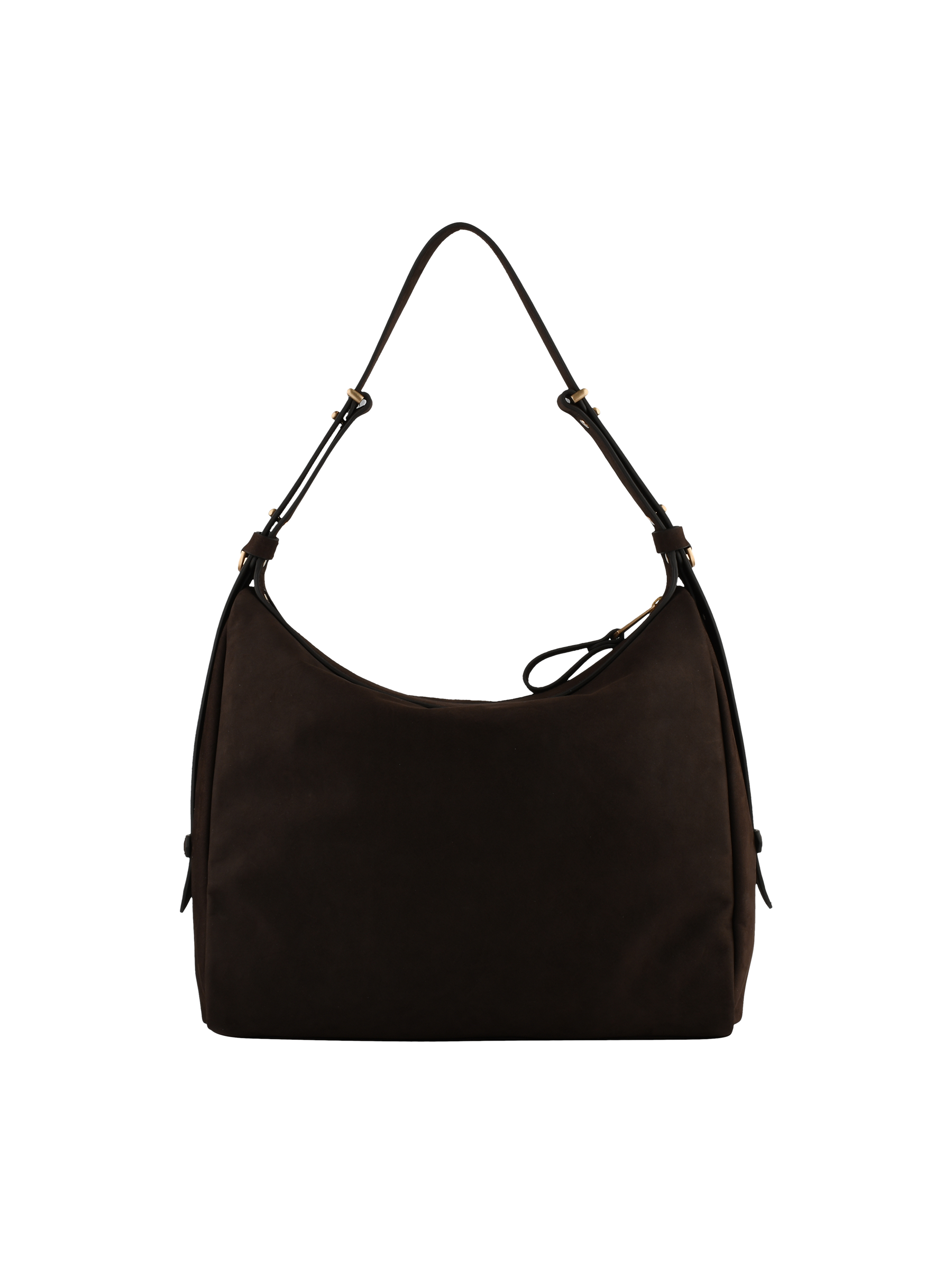 Shoulder bag in cowhide leather with nubuck finish | Brown POURCHET Women