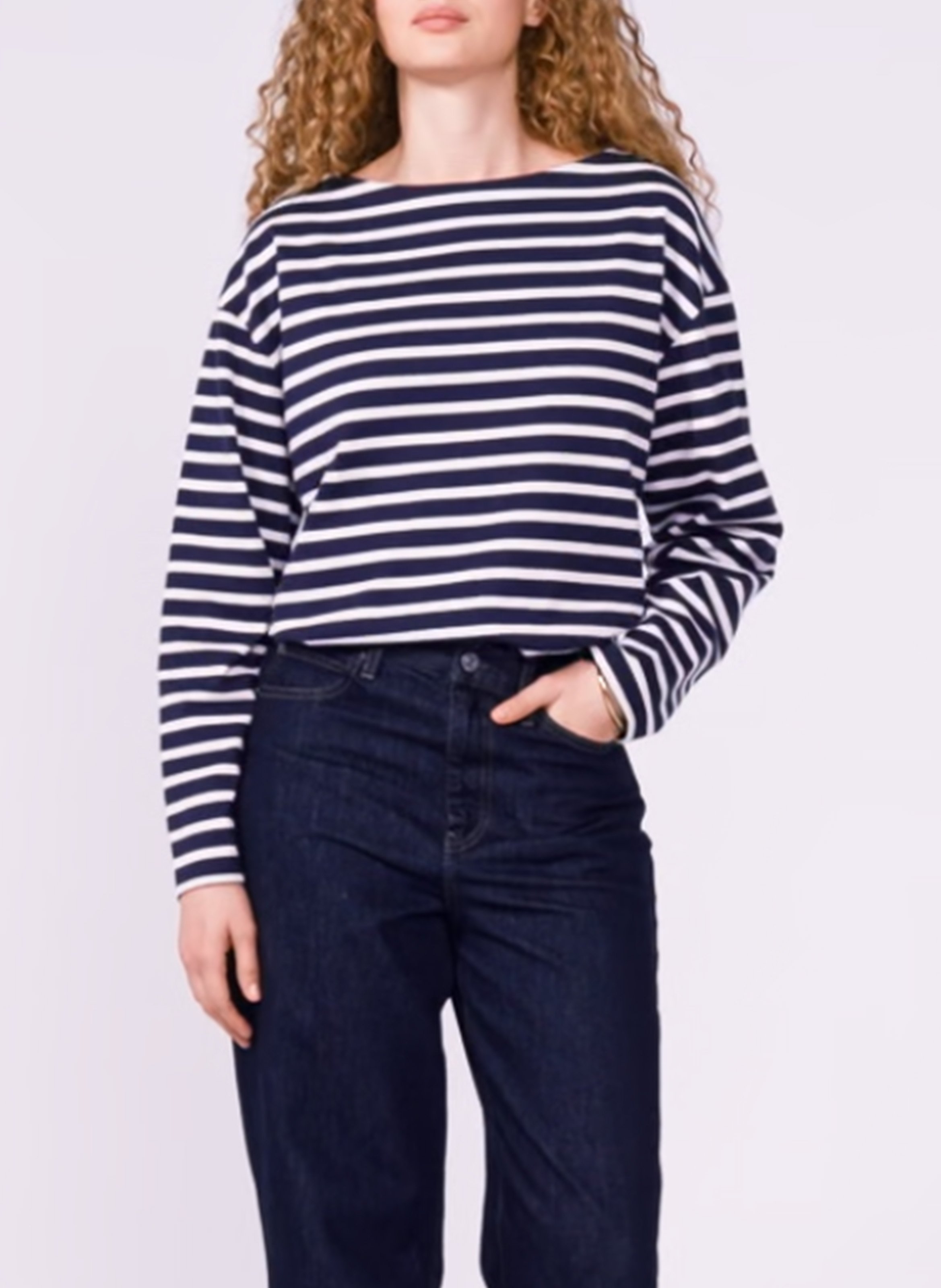 Gerader Streifen-T-Shirt PETIT BATEAU Grau