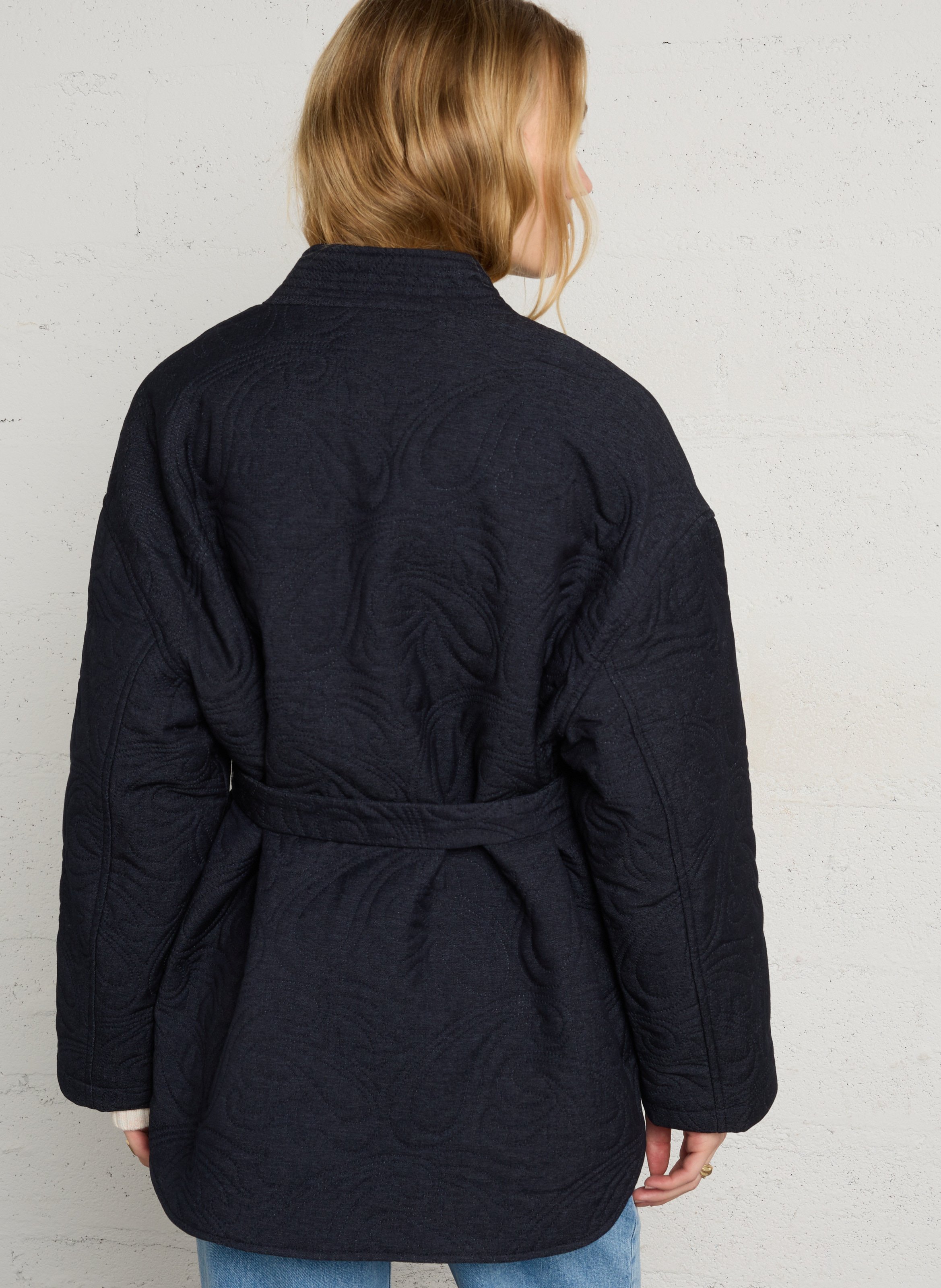 Veste ample ceinturée SEE U SOON Bleu