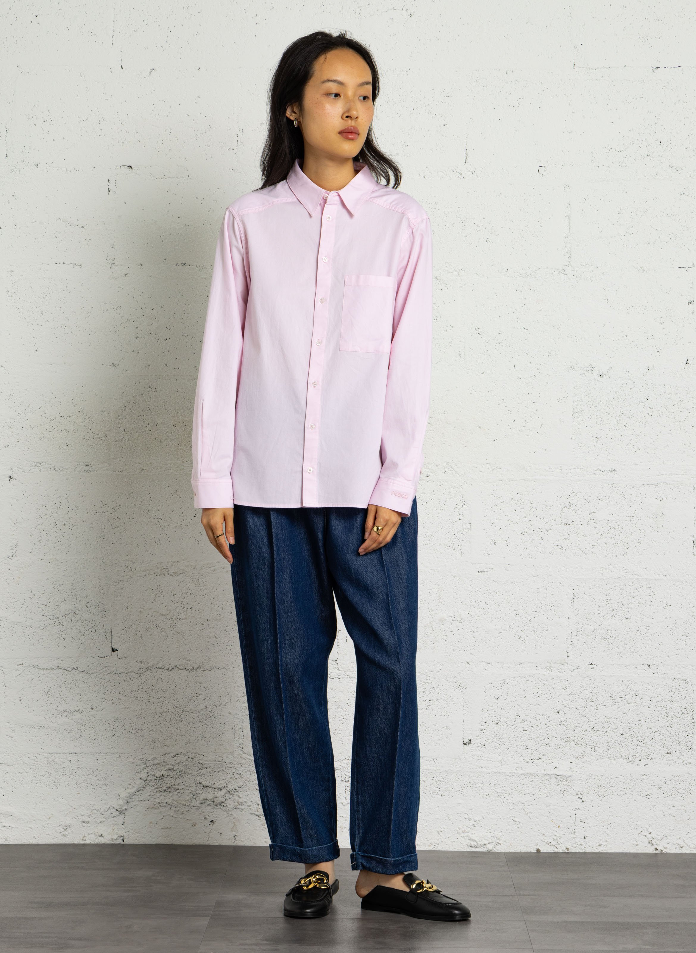 Chemise droite en coton MAISON 123 Rose