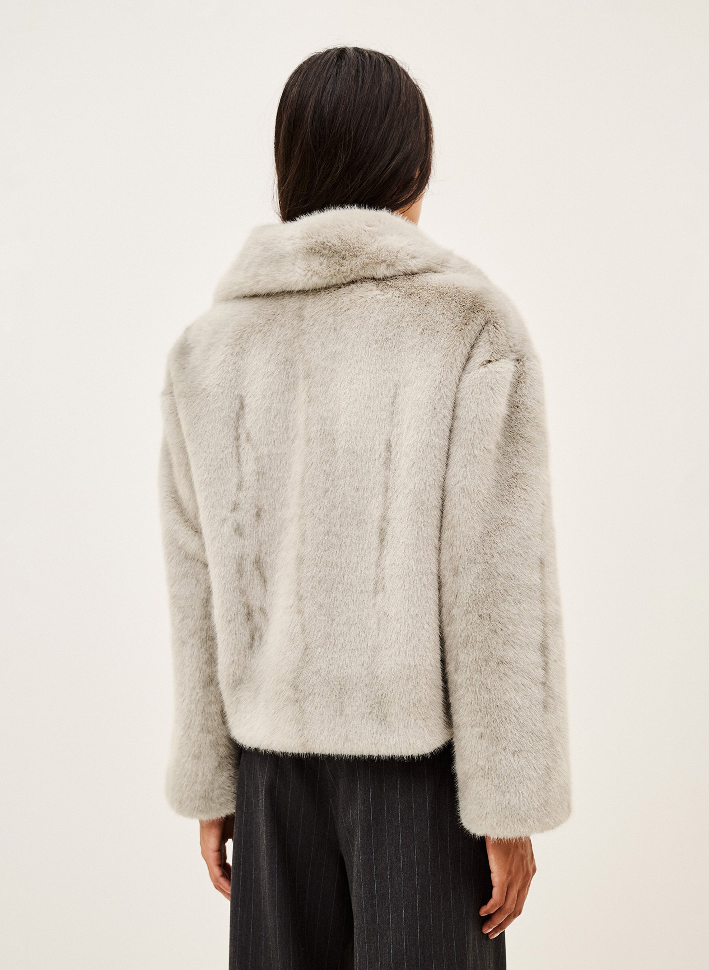Manteau oversize effet fourrure BA&SH Gris