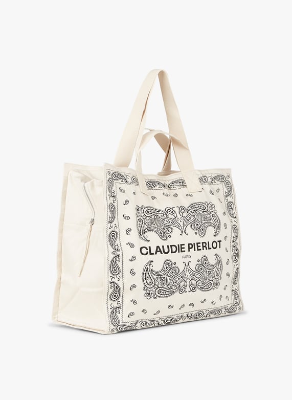 Cotton tote bag with printed logo Multicolored Claudie pierlot