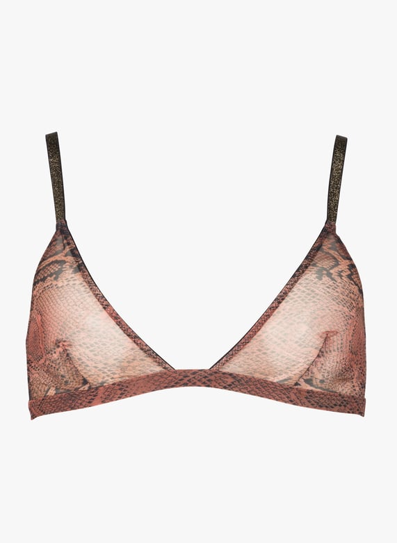 Sujetador de triángulo estampado con transparencias Python Beliza