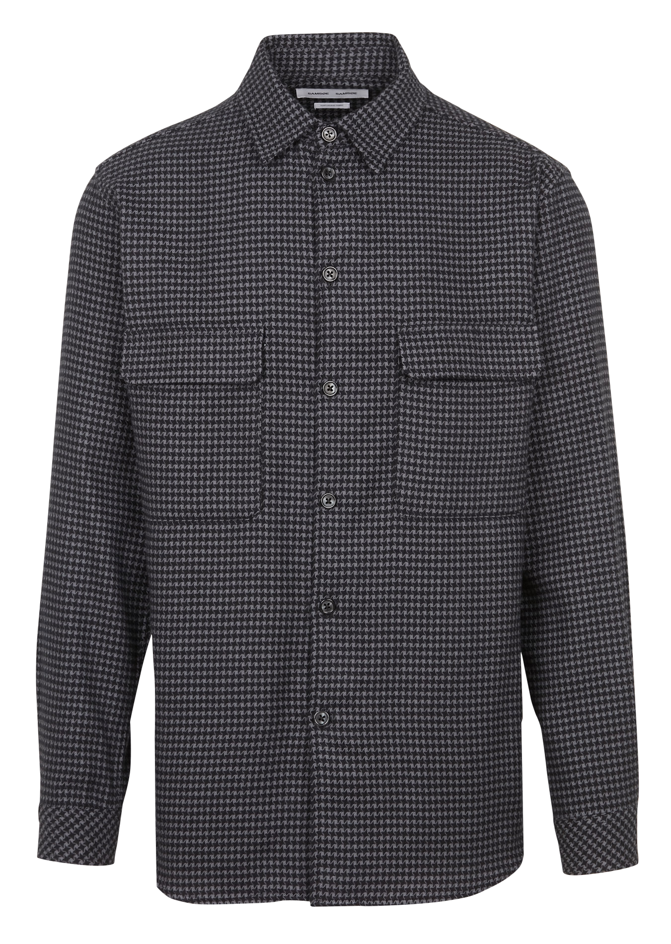 Printed cotton jacquard overshirt SAMSOE SAMSOE Grey