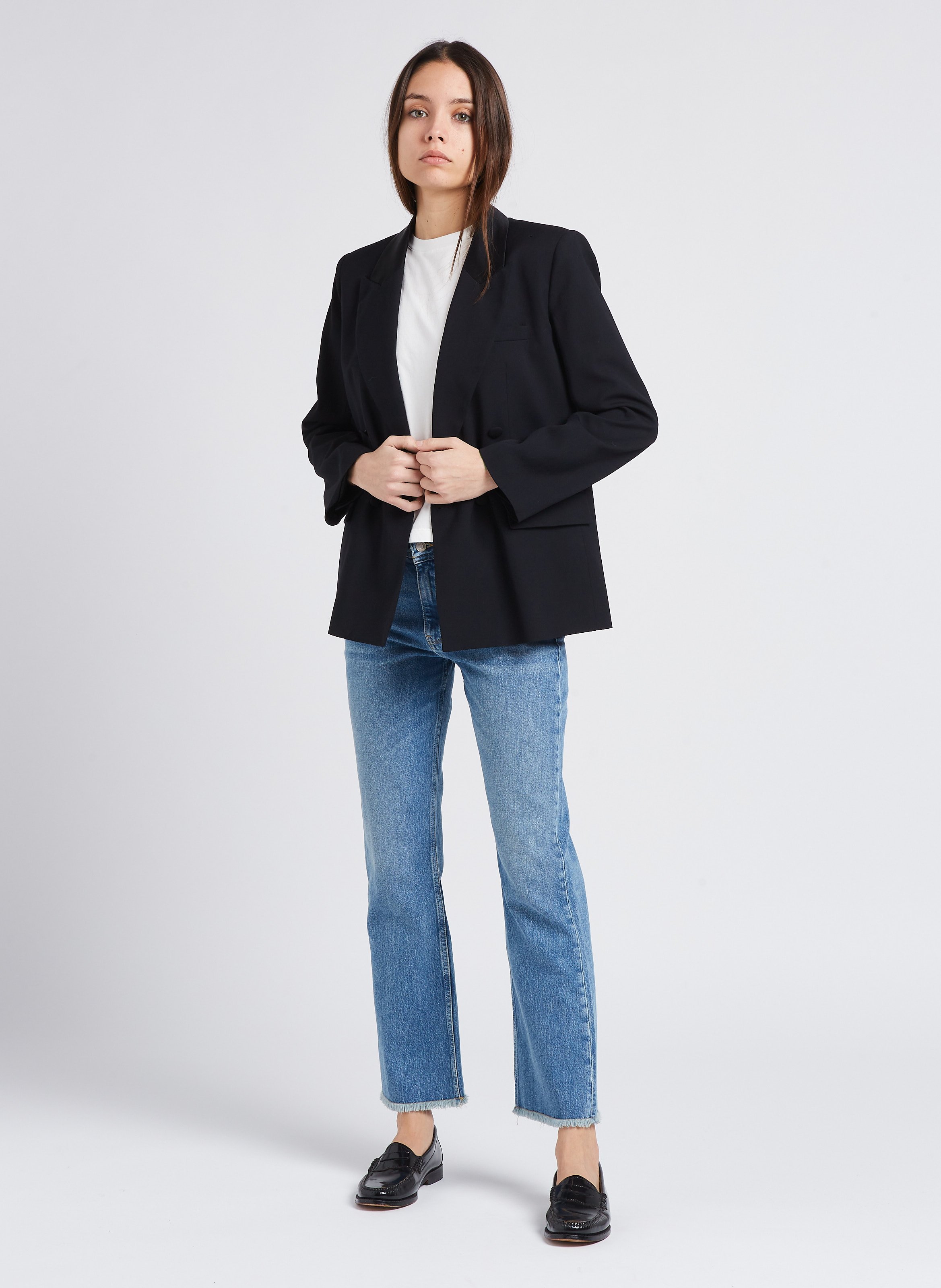 Straight cotton round-neck T-shirt BA&SH Beige