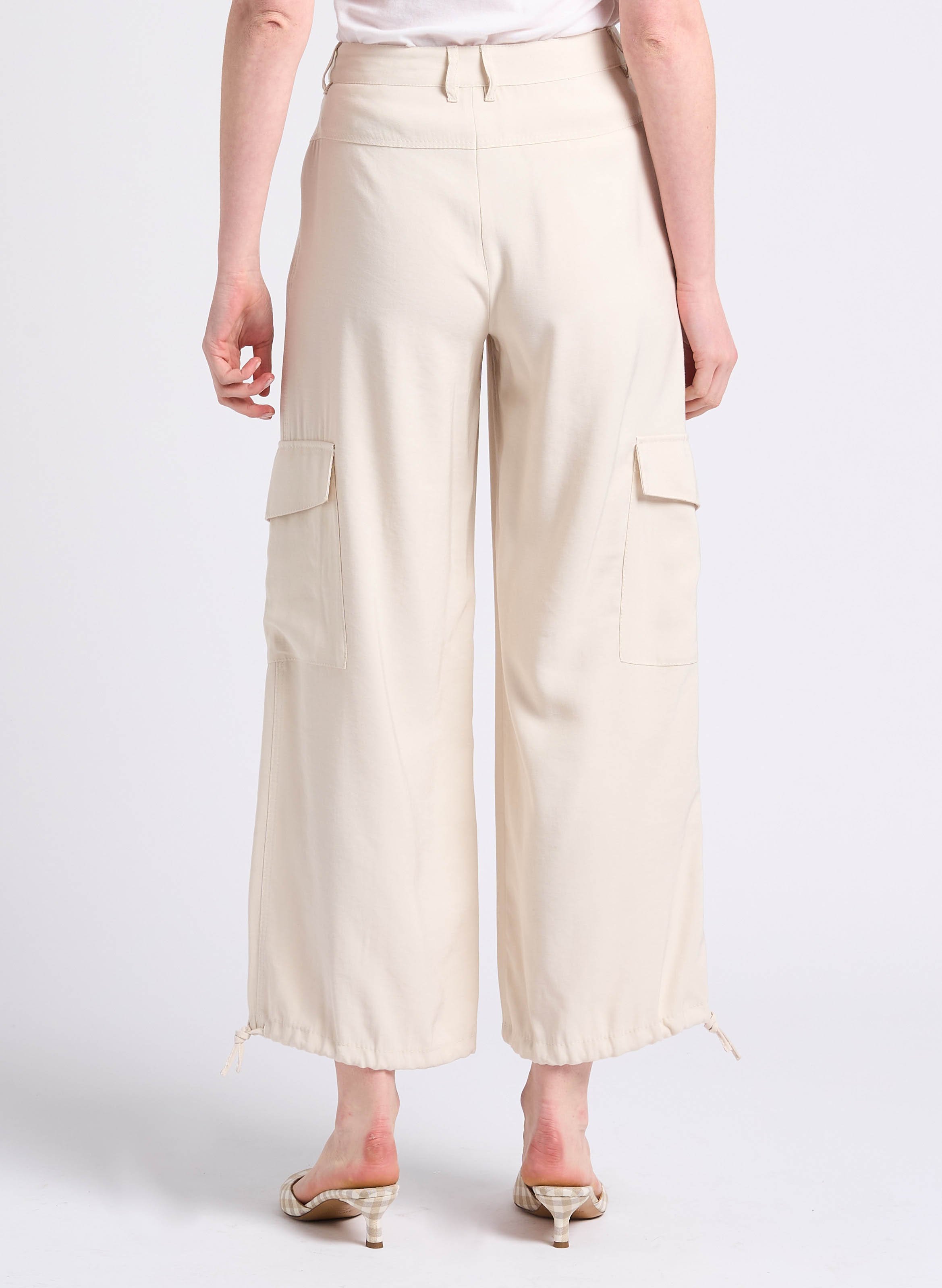 Wide-leg cargo pants MAX&Co. White