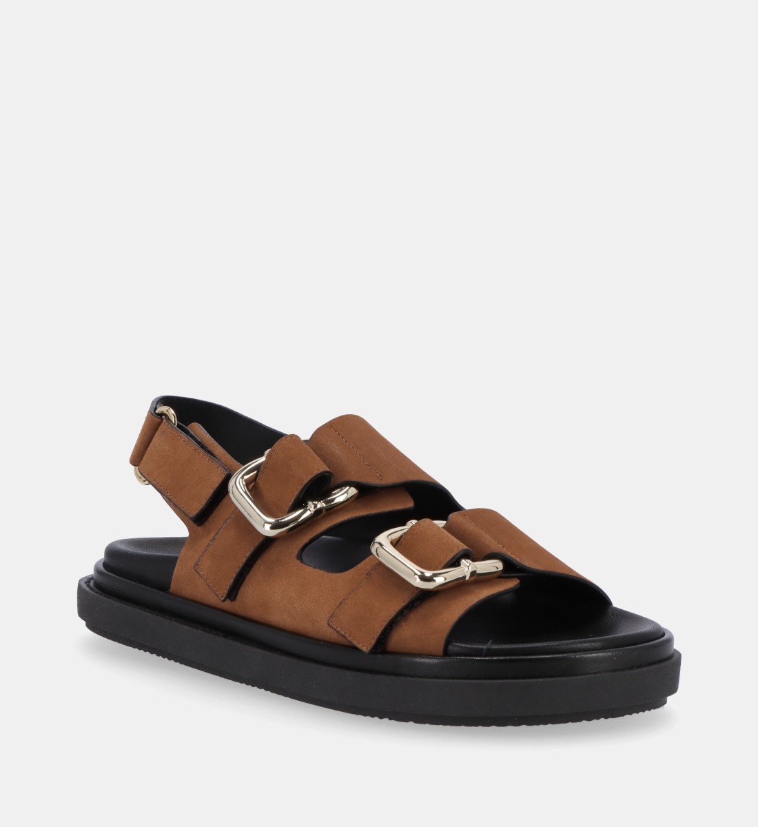 Aouda flat leather sandals ALOHAS Brown
