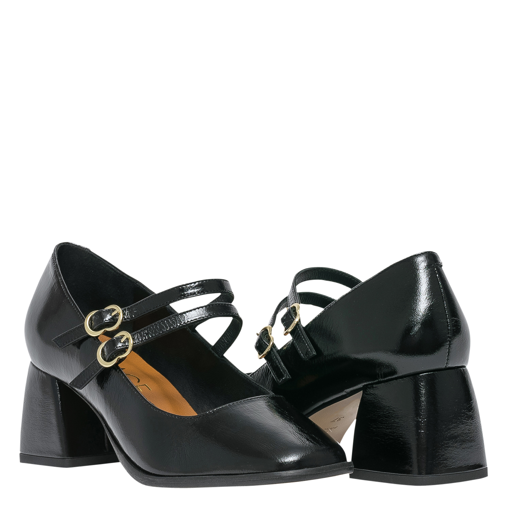 Heeled patent leather Mary Janes BOCAGE Black