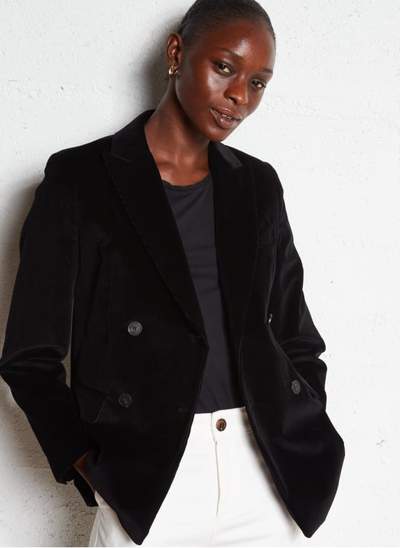 Veste Blazer Femme Veste Velours Noire Femme Veste Velours Ras