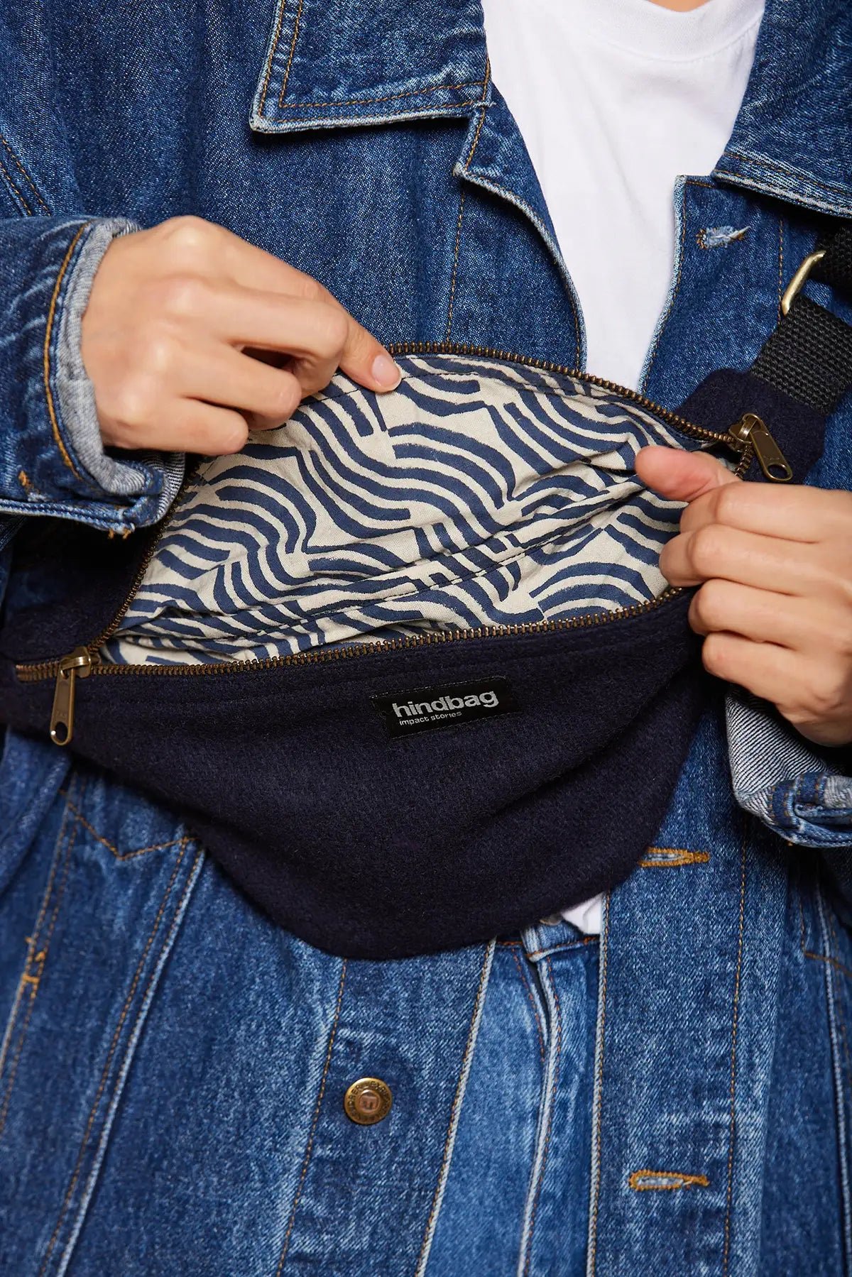 Cotton waist bag HINDBAG Blue