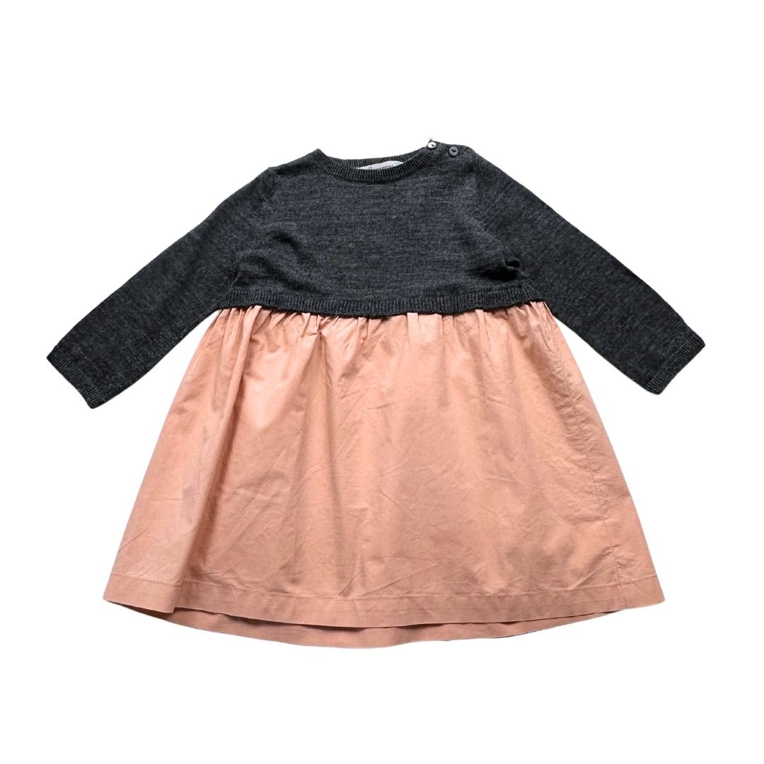 Grey baby dress - 12 months BONPOINT - Seconde Main Grey