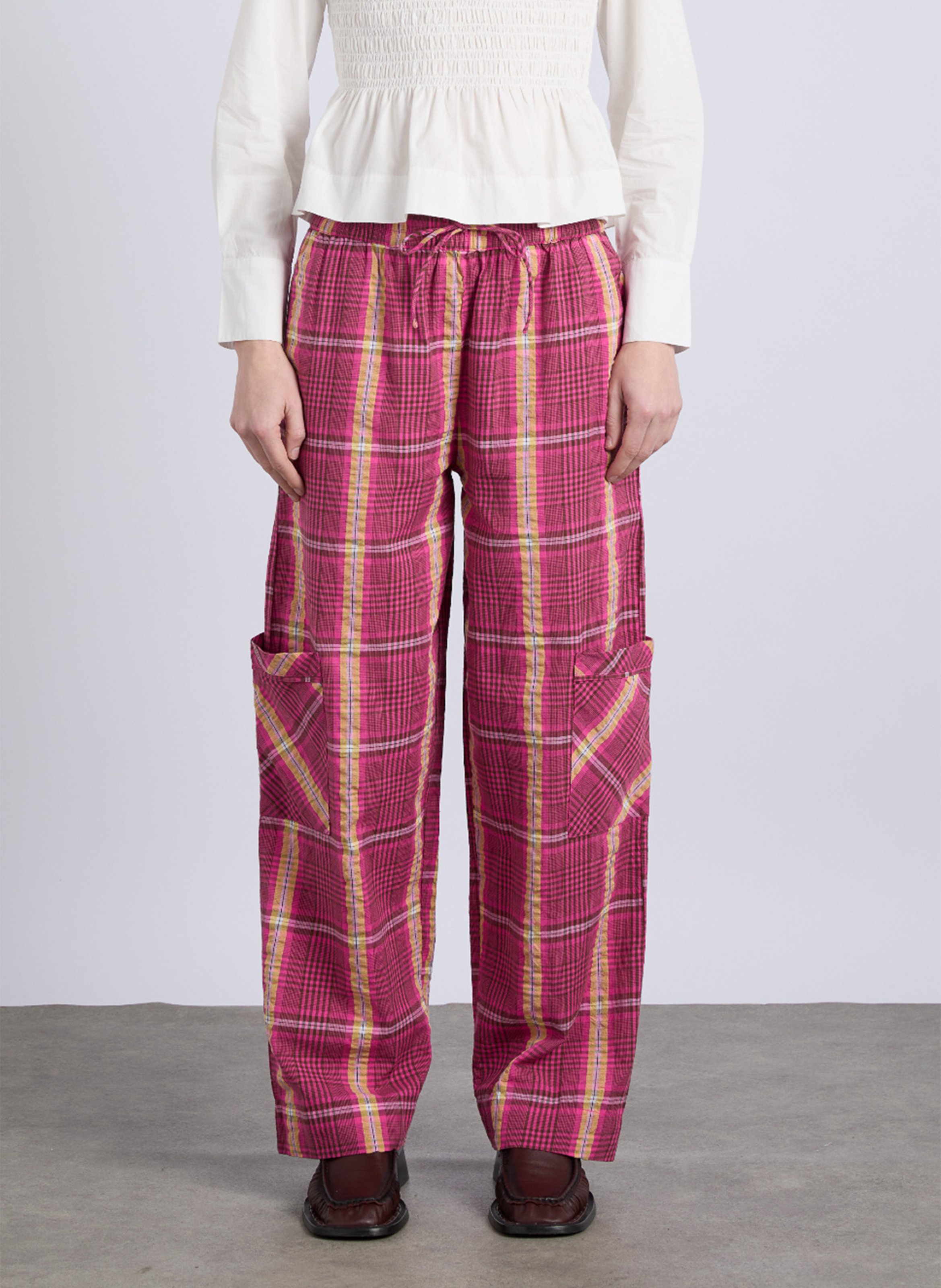 High-waisted straight patterned pants DAMSON MADDER Pink