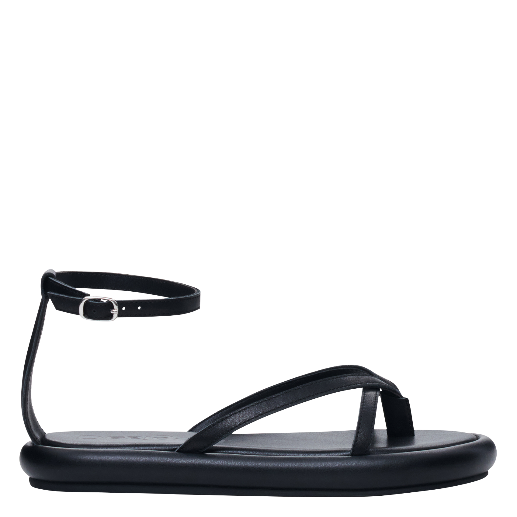 Aouda flat leather sandals Noir Desigual Women Place des Tendances