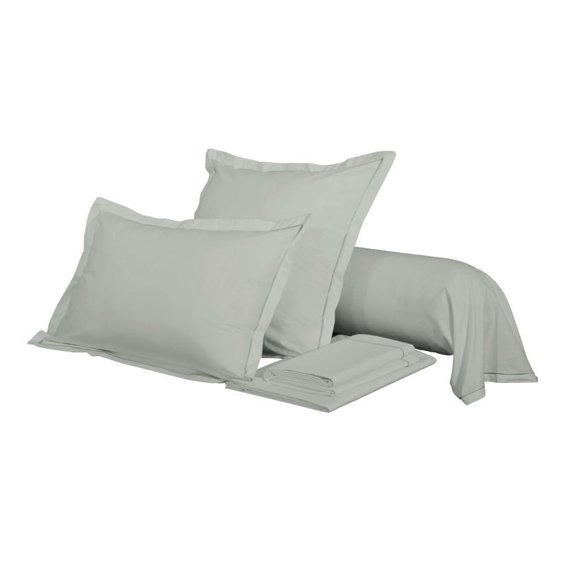 100% Pure Cotton Bolster Pillowcase COTON PUR Grey