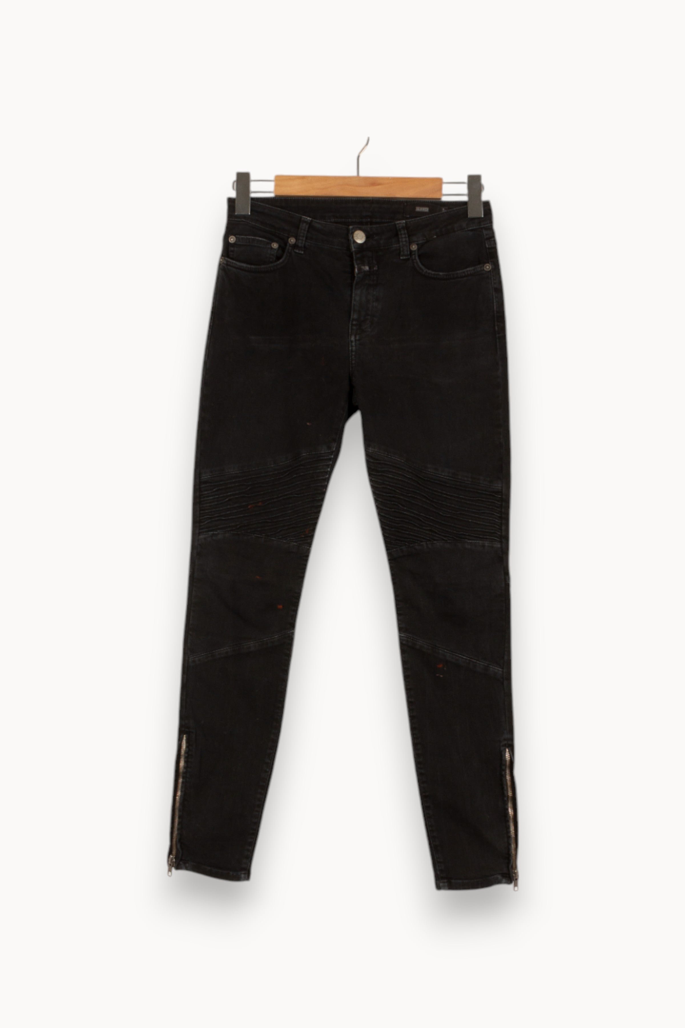 Cropped slim jeans with studs CLOSED - Seconde Main Black